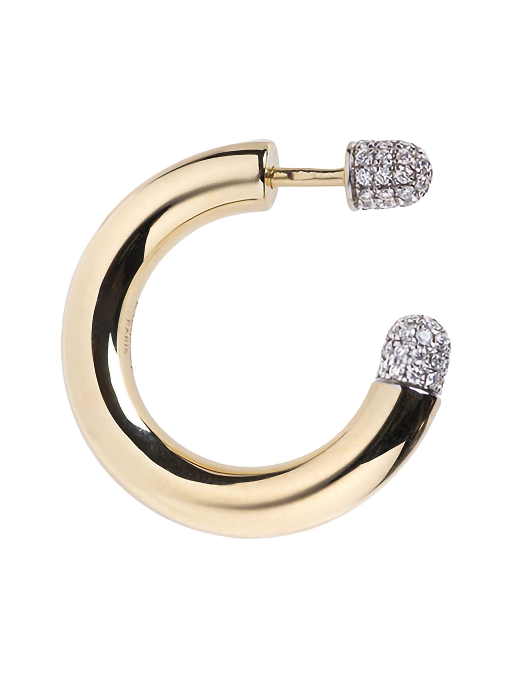 Rainbow K Women's Tube 14K Yellow Gold & 0.30 TCW Diamond Single Hoop Earring - Yellow Gold