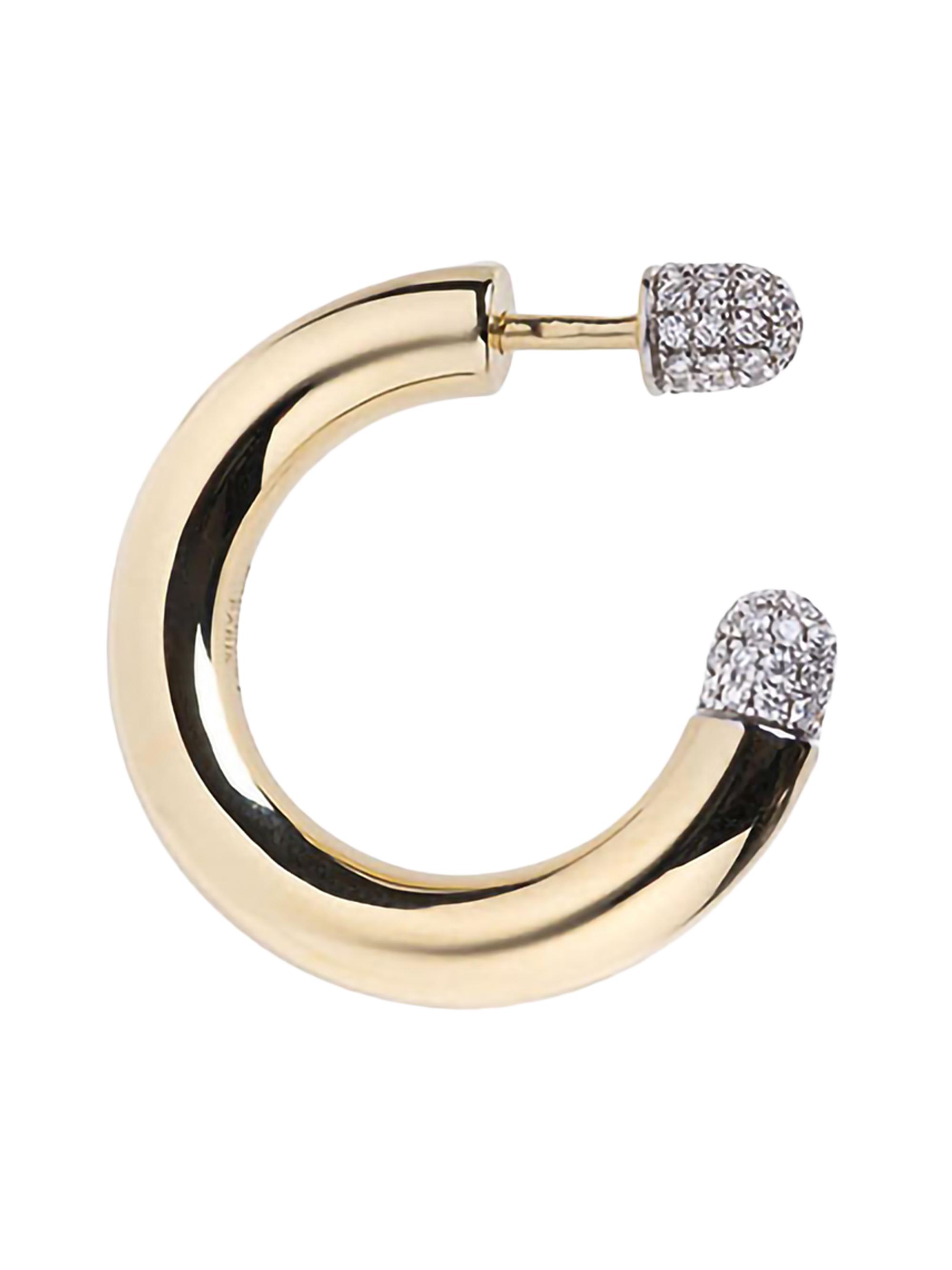 Rainbow K Women's Larger 14K Yellow Gold & 0.38 TCW Diamond Tube Earring - Yellow Gold