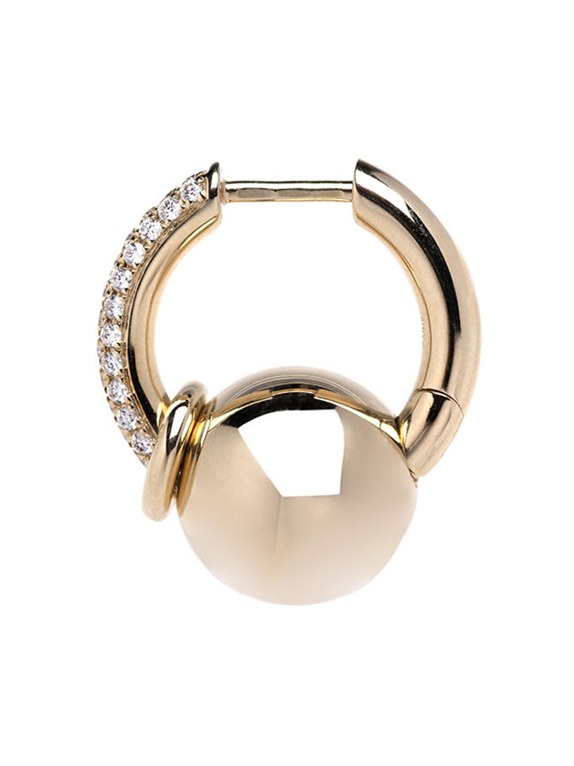 Rainbow K Women's Piercing  14K Yellow Gold & 0.41 TCW Diamond Hoop Earring - Gold