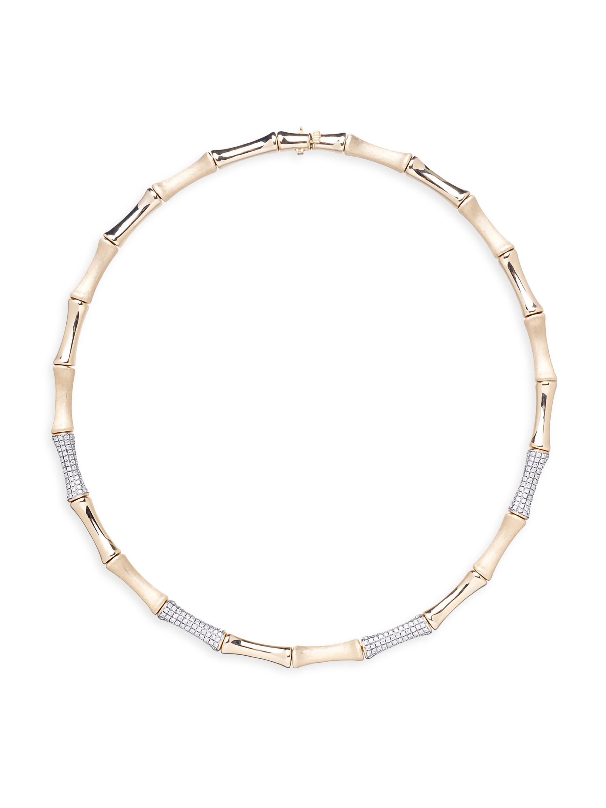 Rainbow K Women's Bamboo 14K Yellow Gold & 2.12 TCW Diamond Necklace - Yellow Gold