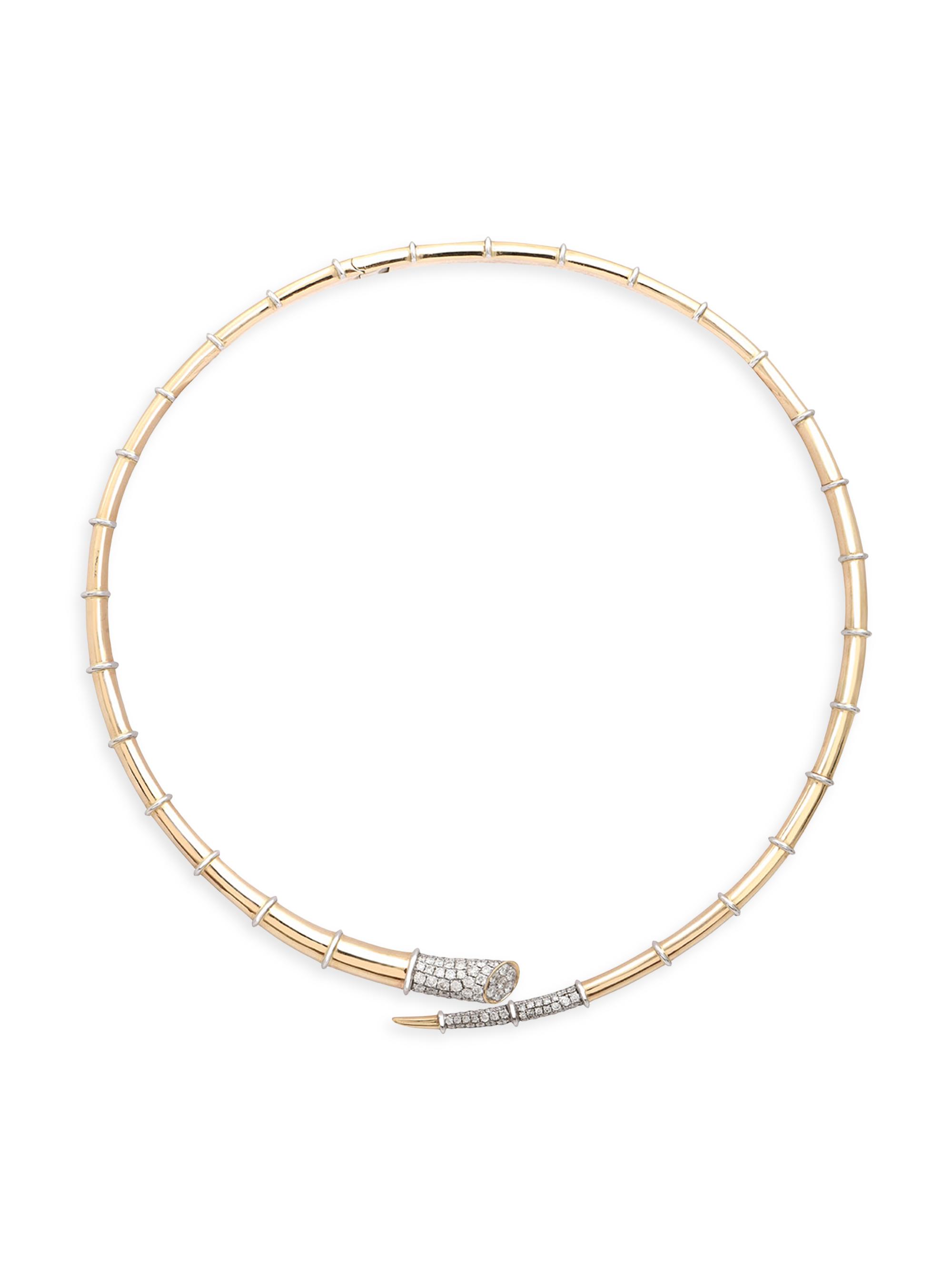 Rainbow K Women's Horn 14K Yellow Gold & 2.07 TCW Diamond Wrap Necklace - Yellow Gold