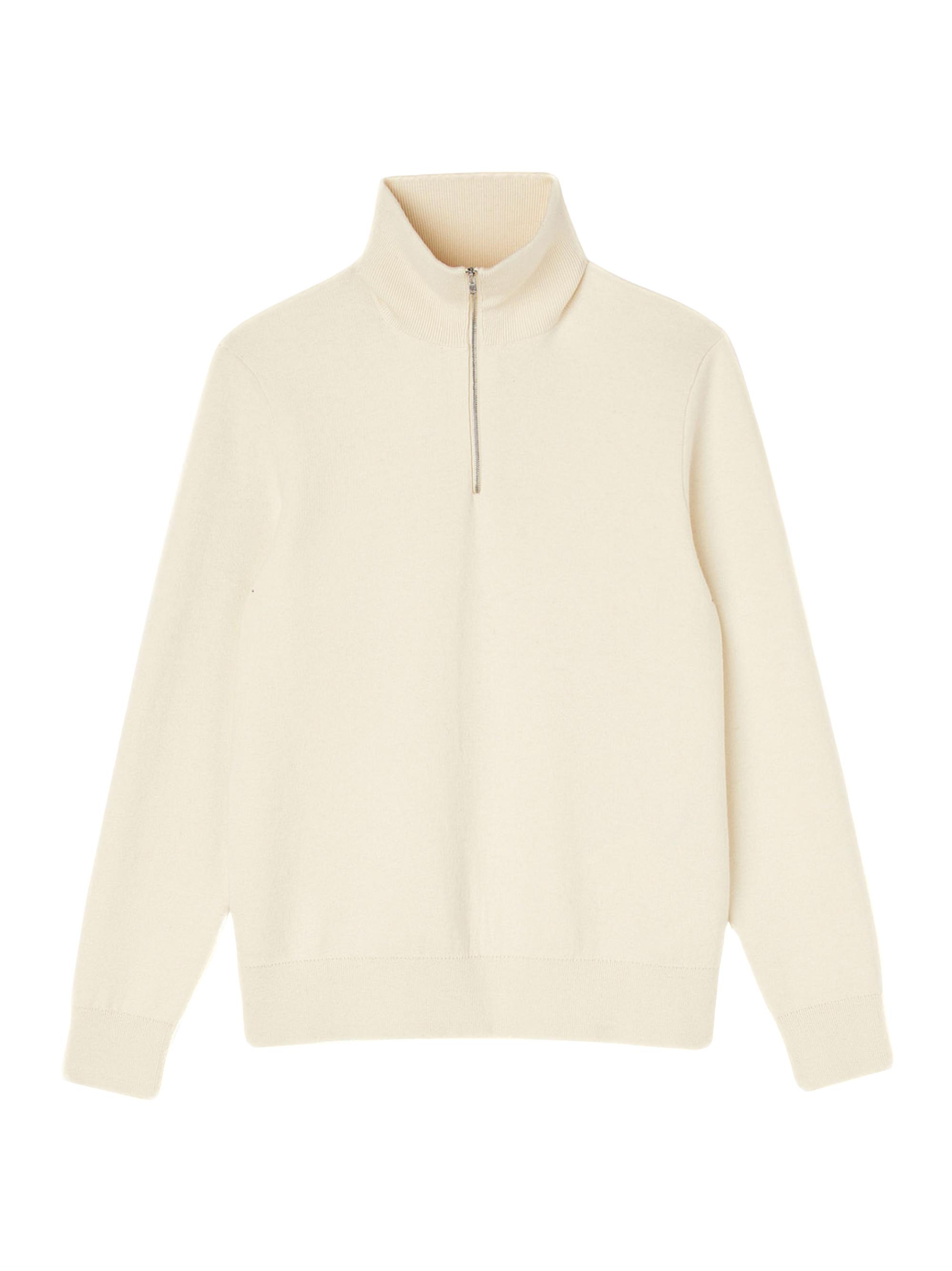 Sandro Men's Half-Zip Jumper - Ecru