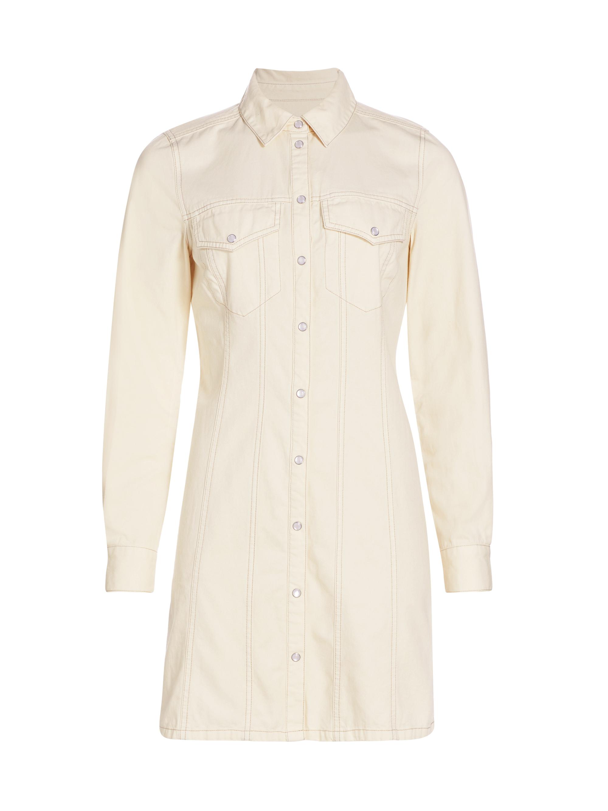 Veronica Beard Women's Tami Seamed Denim Minidress - Ecru