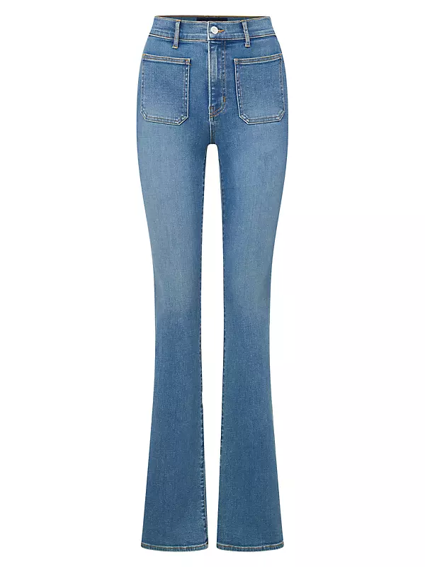 Shop Veronica Beard Beverly Skinny Flare Patch Pocket Jeans