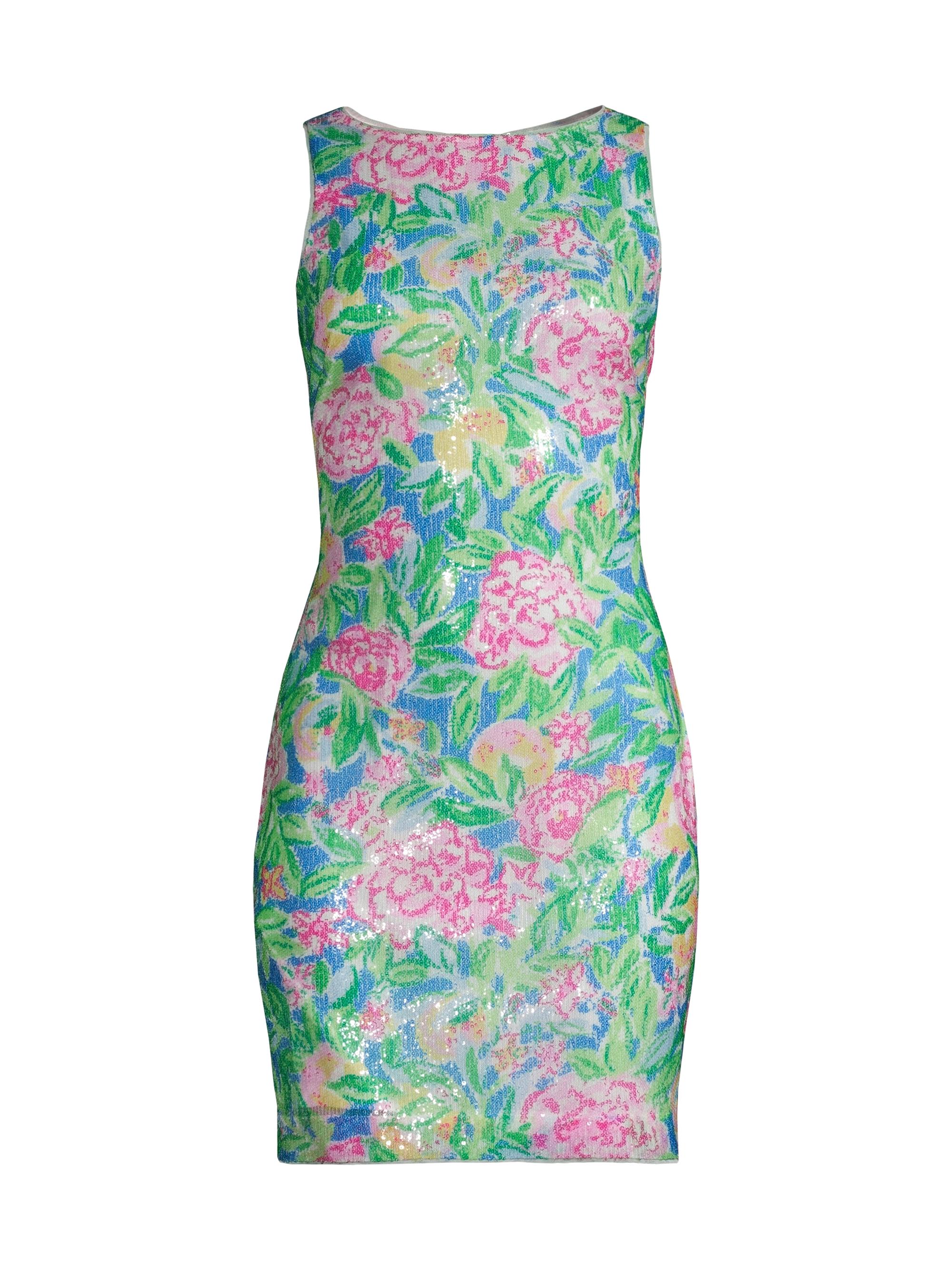 Lilly Pulitzer x Badgley Mischka Women's Heather Floral Sequined Minidress - Resort White Grove Garden