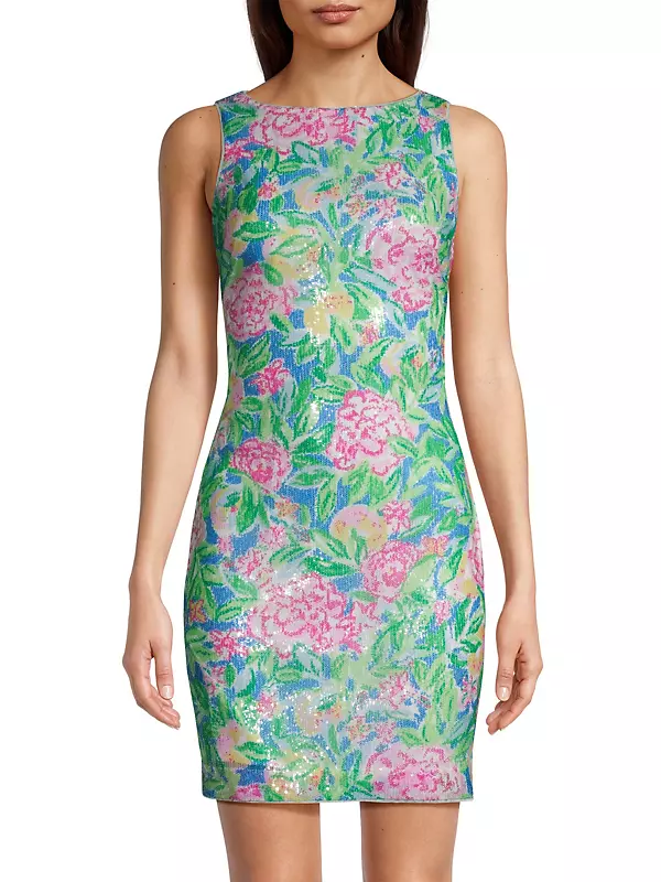 Heather Floral Sequined Minidress