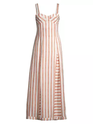 Shop Sancia Dorit Striped Linen Maxi Dress | Saks Fifth Avenue