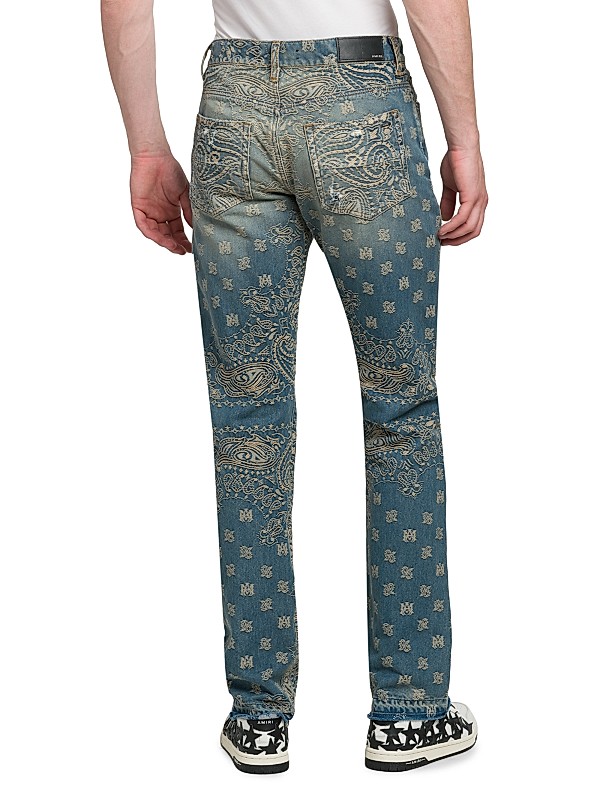 Shop Amiri Bandana Jacquard Straight-Leg Jeans | Saks Fifth Shop Amiri Bandana Jacquard Straight-Leg Jeans | Saks Fifth
