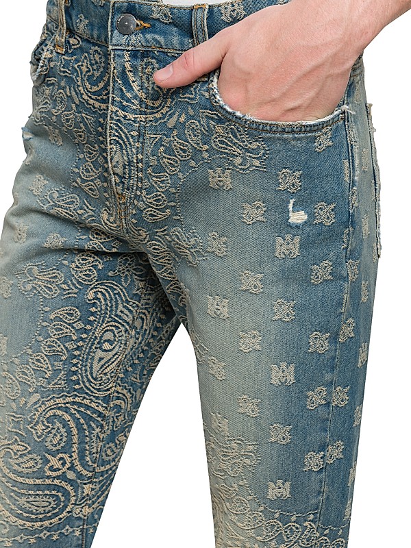 Shop Amiri Bandana Jacquard Straight-Leg Jeans | Saks Fifth Shop Amiri Bandana Jacquard Straight-Leg Jeans | Saks Fifth