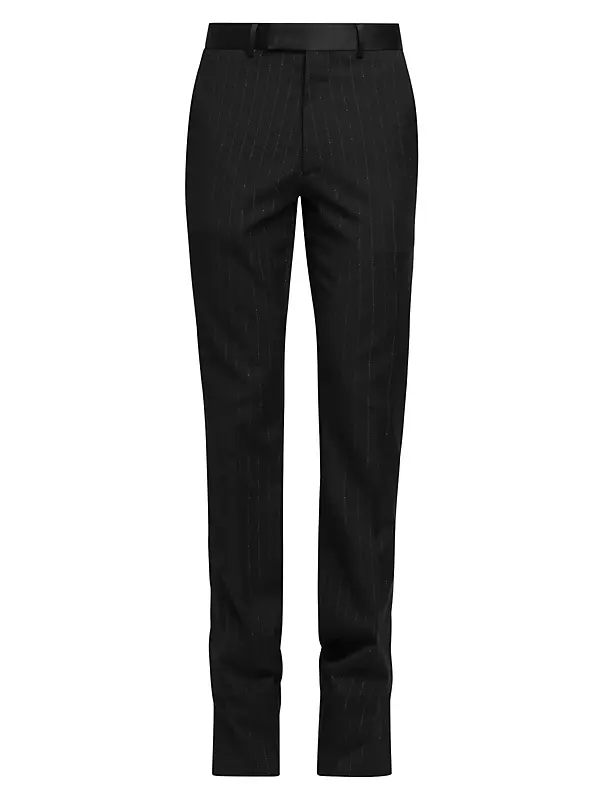 Amiri Leather Kick-flare Trousers in Black for Men