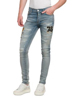 AMIRI Blue Patchwork Jeans