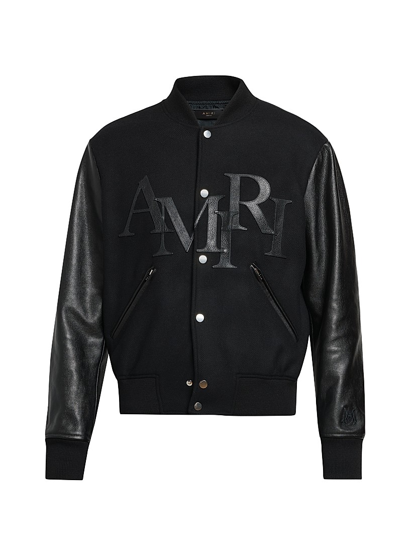 Shop Amiri Staggered Wool Varsity Jacket | Saks Fifth Avenue Shop Amiri Staggered Wool Varsity Jacket | Saks Fifth Avenue