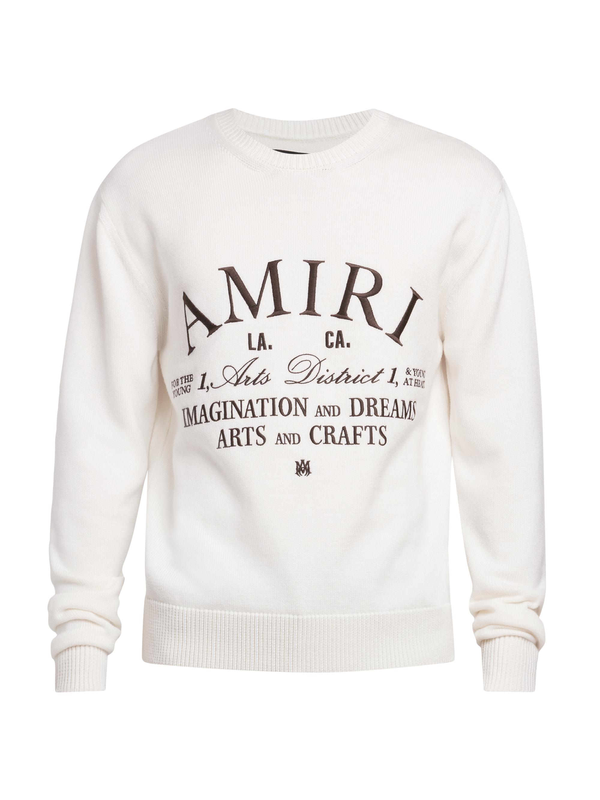 Amiri Men's Arts District Wool Crewneck Sweater - Alabaster