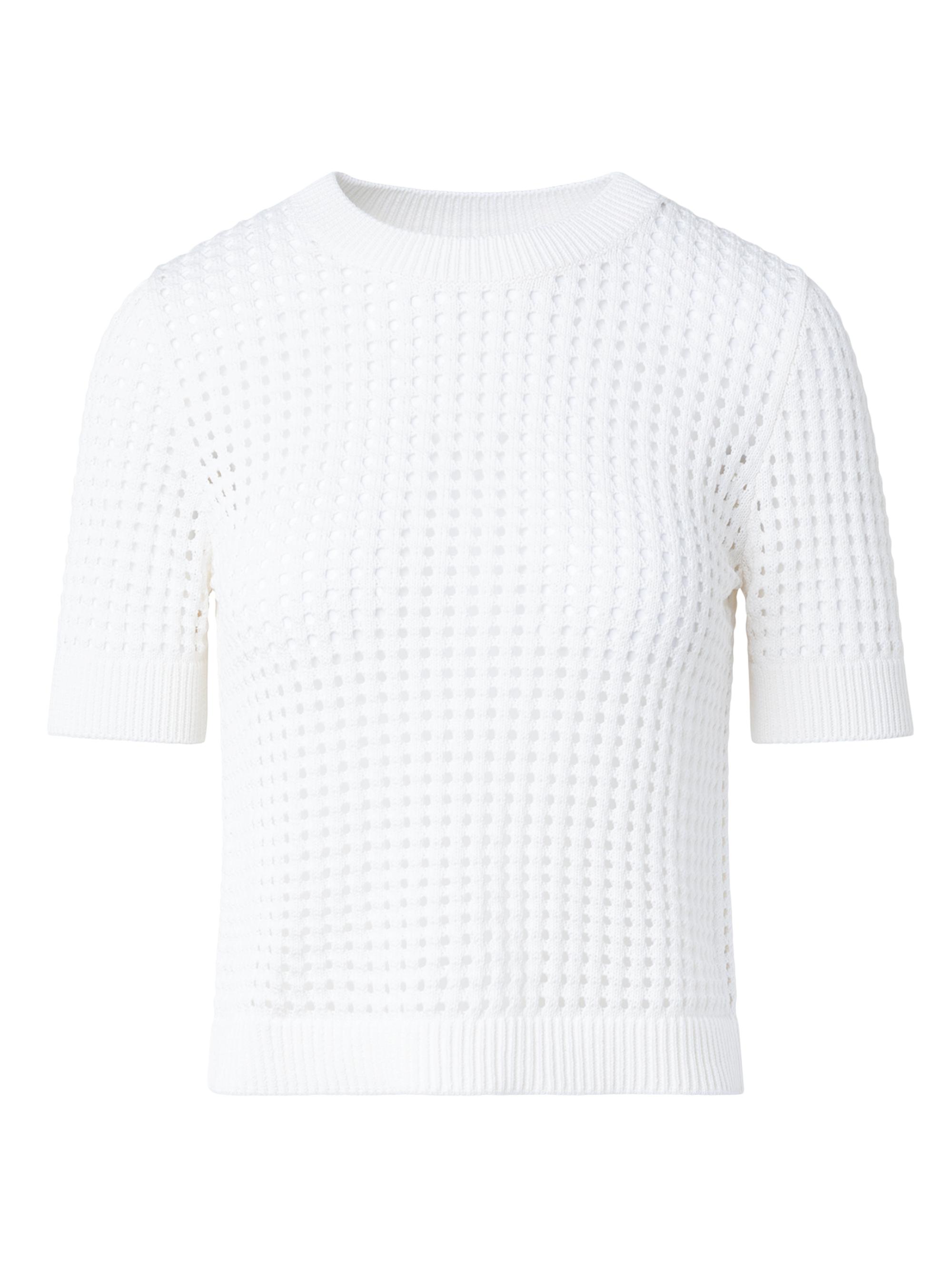Akris punto Women's Chunky Mesh Cotton T-Shirt - Cream
