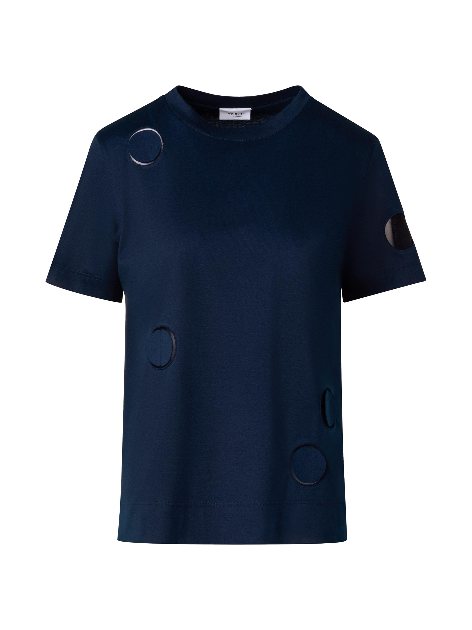 Akris punto Women's Dot Cut-Out Relaxed T-Shirt - Ink