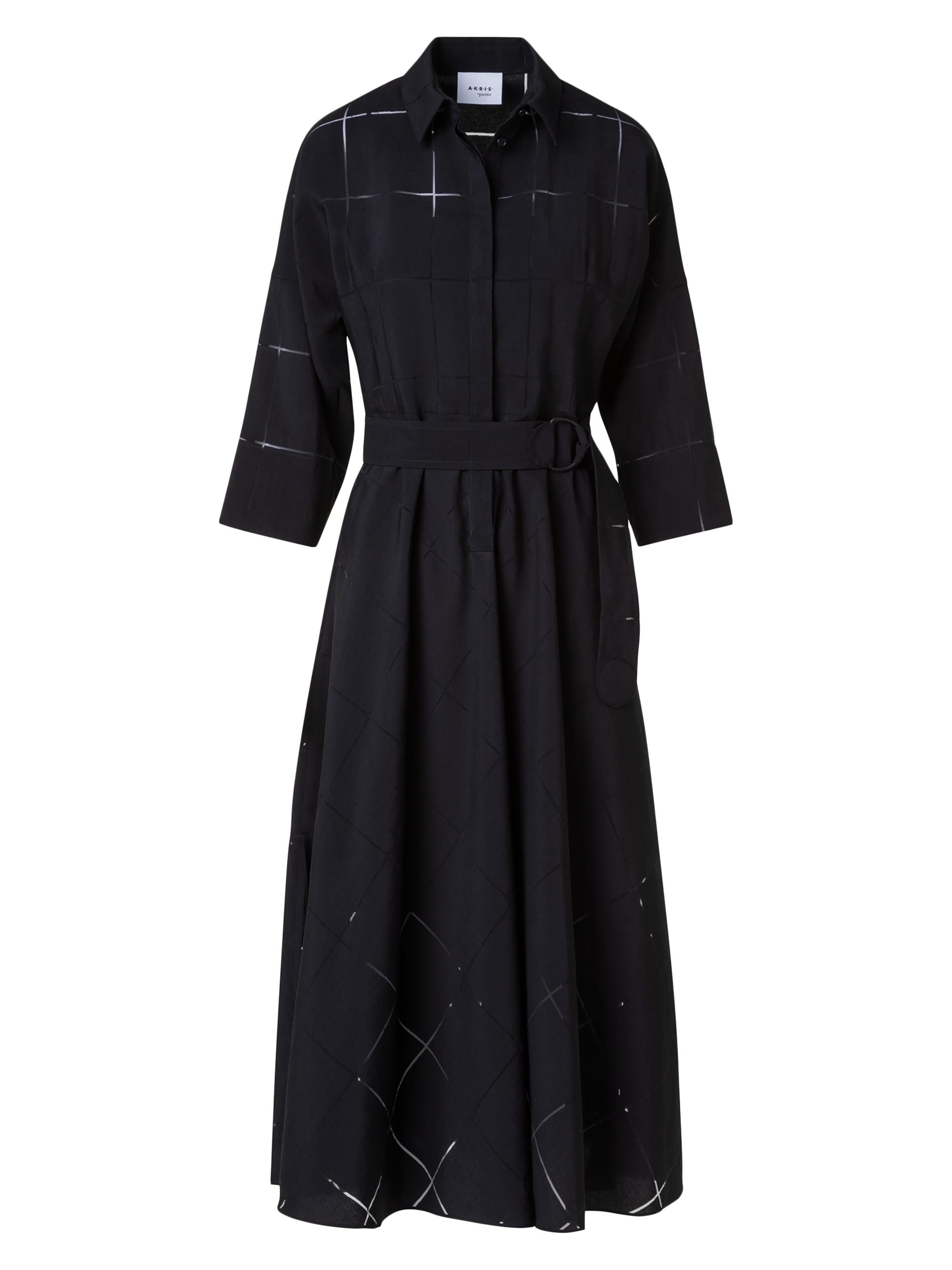 Akris punto Women's Windowpane Check A-Line Dress - Black