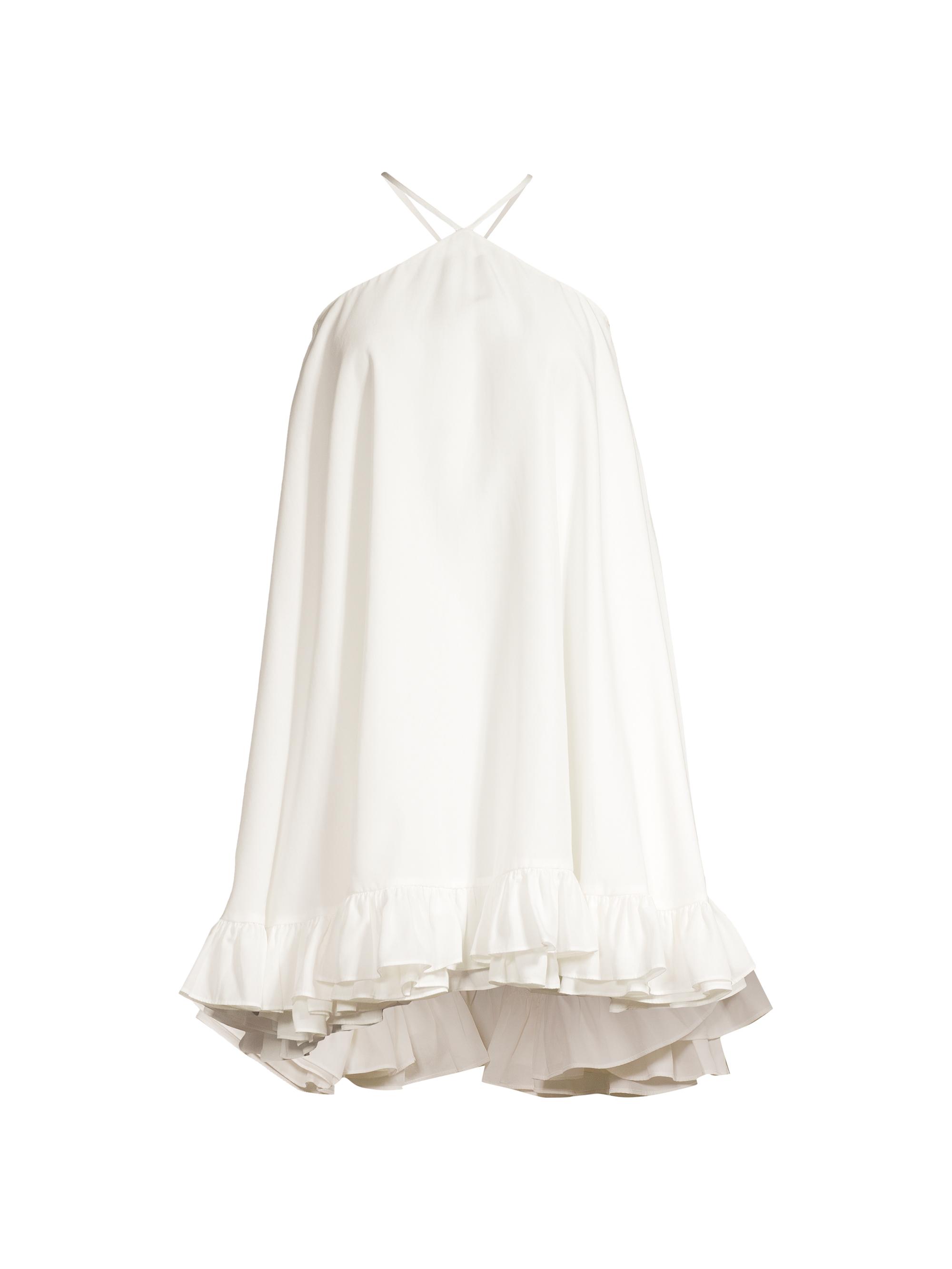 Hope for Flowers Women's Frilled Flyaway Halter Minidress - Cloud Dancer