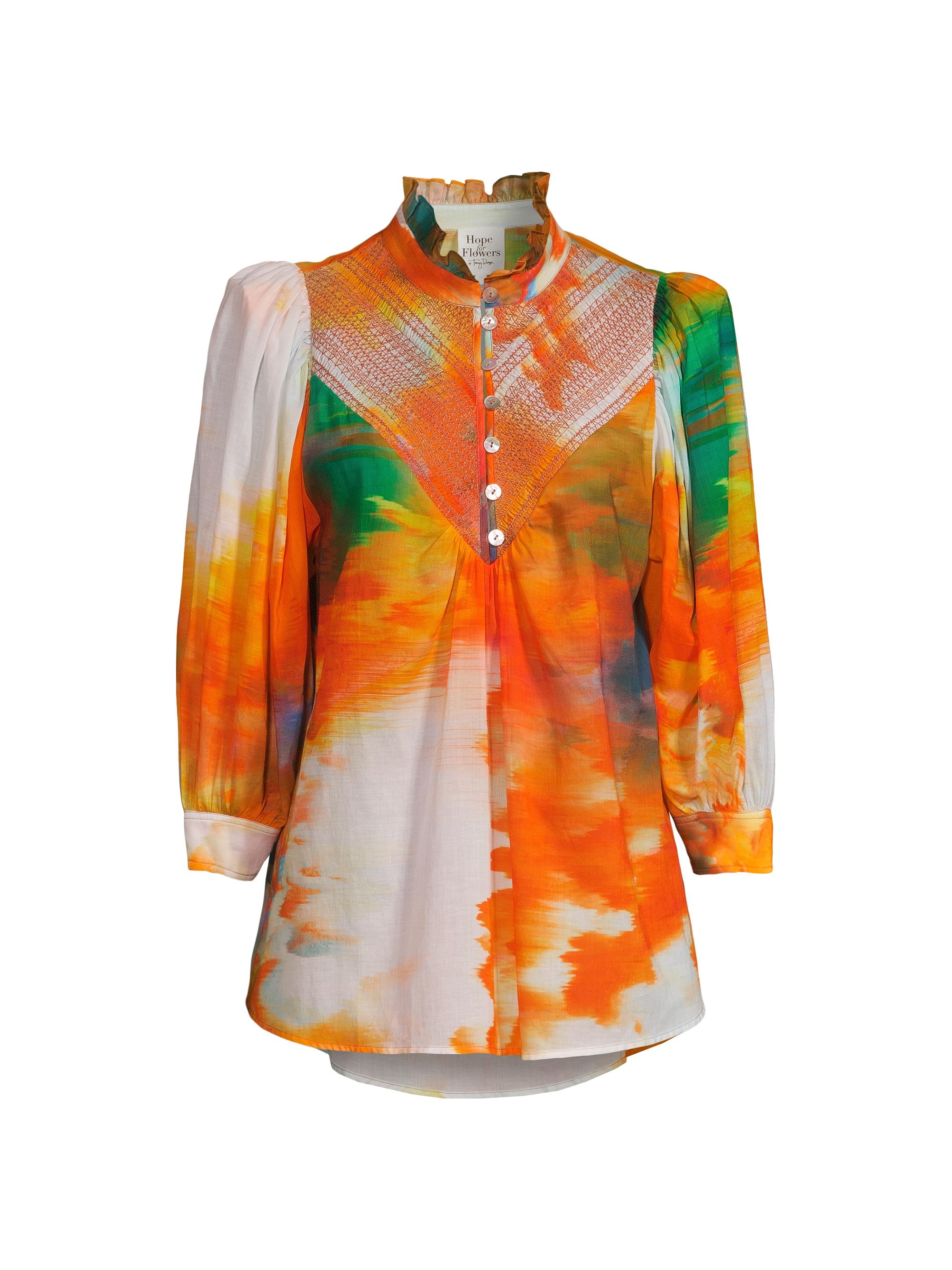 Hope for Flowers Women's Gradient Smocked Tunic Blouse - Scenic