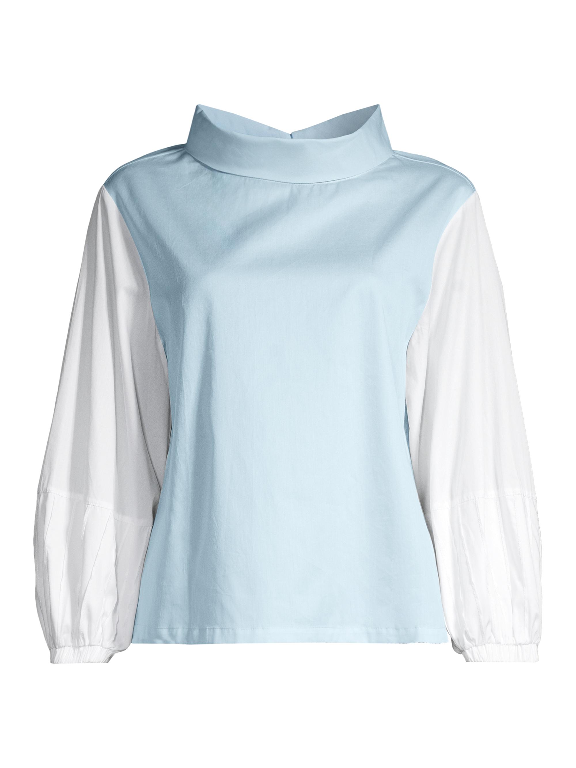Harshman Women's Perry Cotton Tunic - Light Blue White