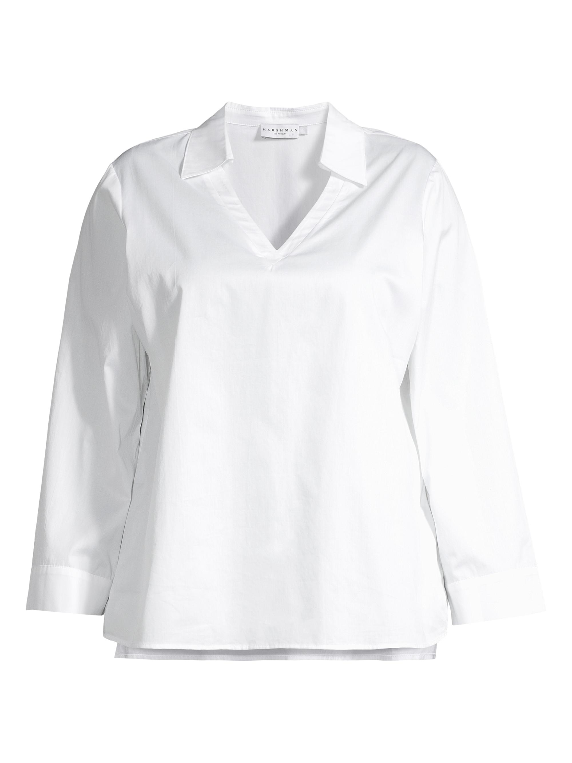 Harshman Women's Plus Lilou Cotton Blouse - White