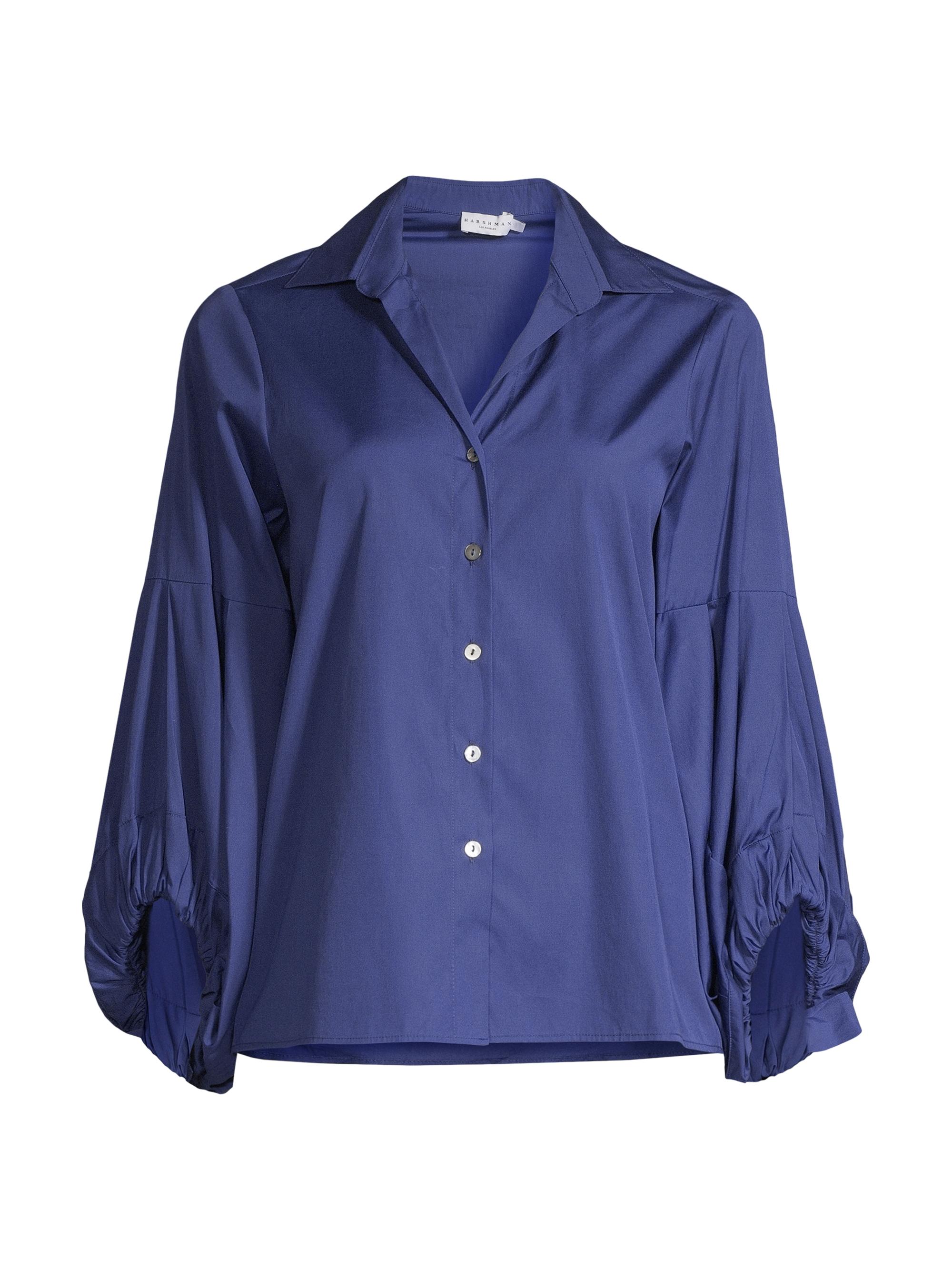 cotton balloon sleeve blouse