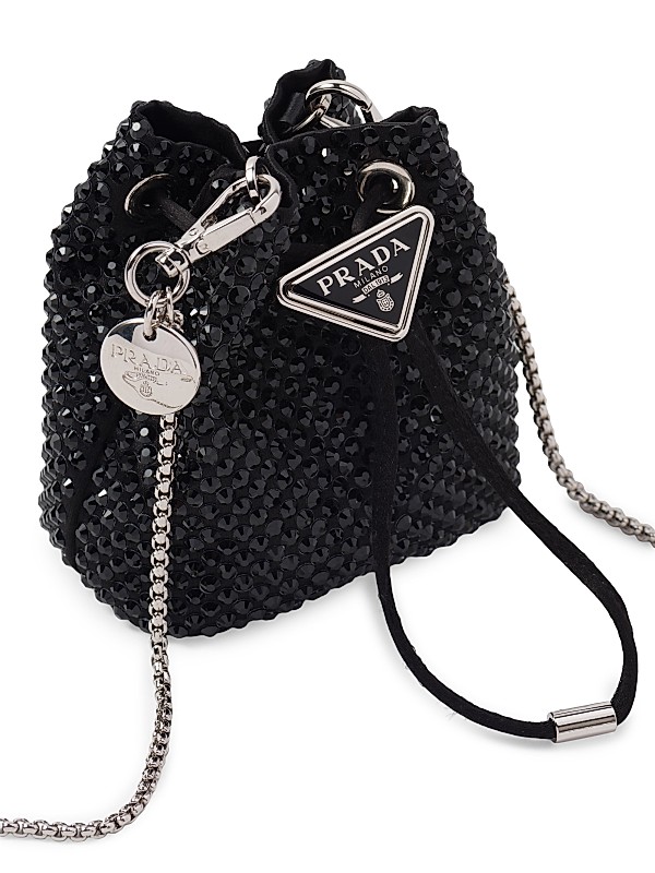 Shop Prada Satin Mini-Pouch With Synthetic Crystals | Saks Shop Prada Satin Mini-Pouch With Synthetic Crystals | Saks