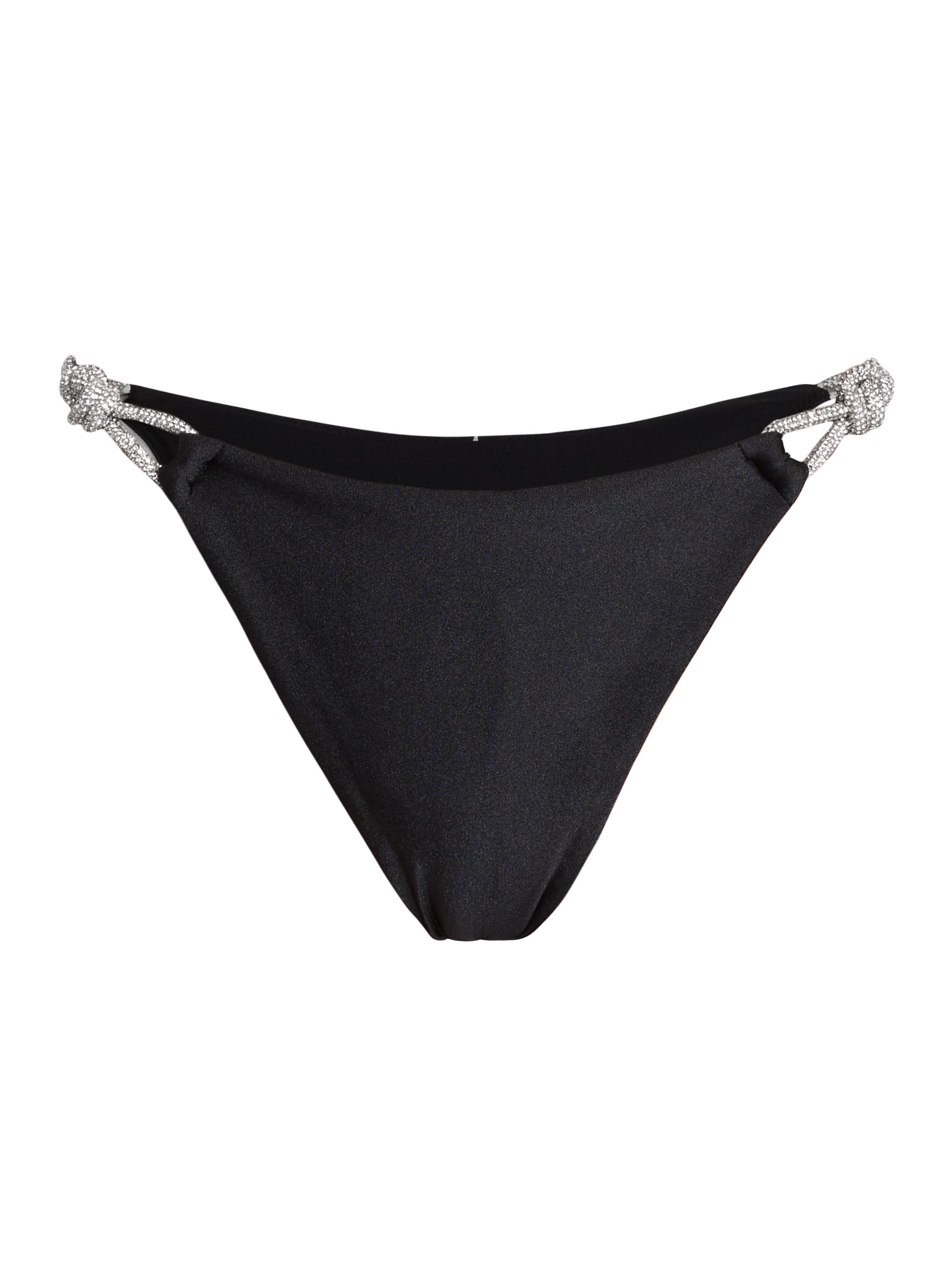 SIMKHAI Women's Crystal-Strap Bikini Bottoms - Black