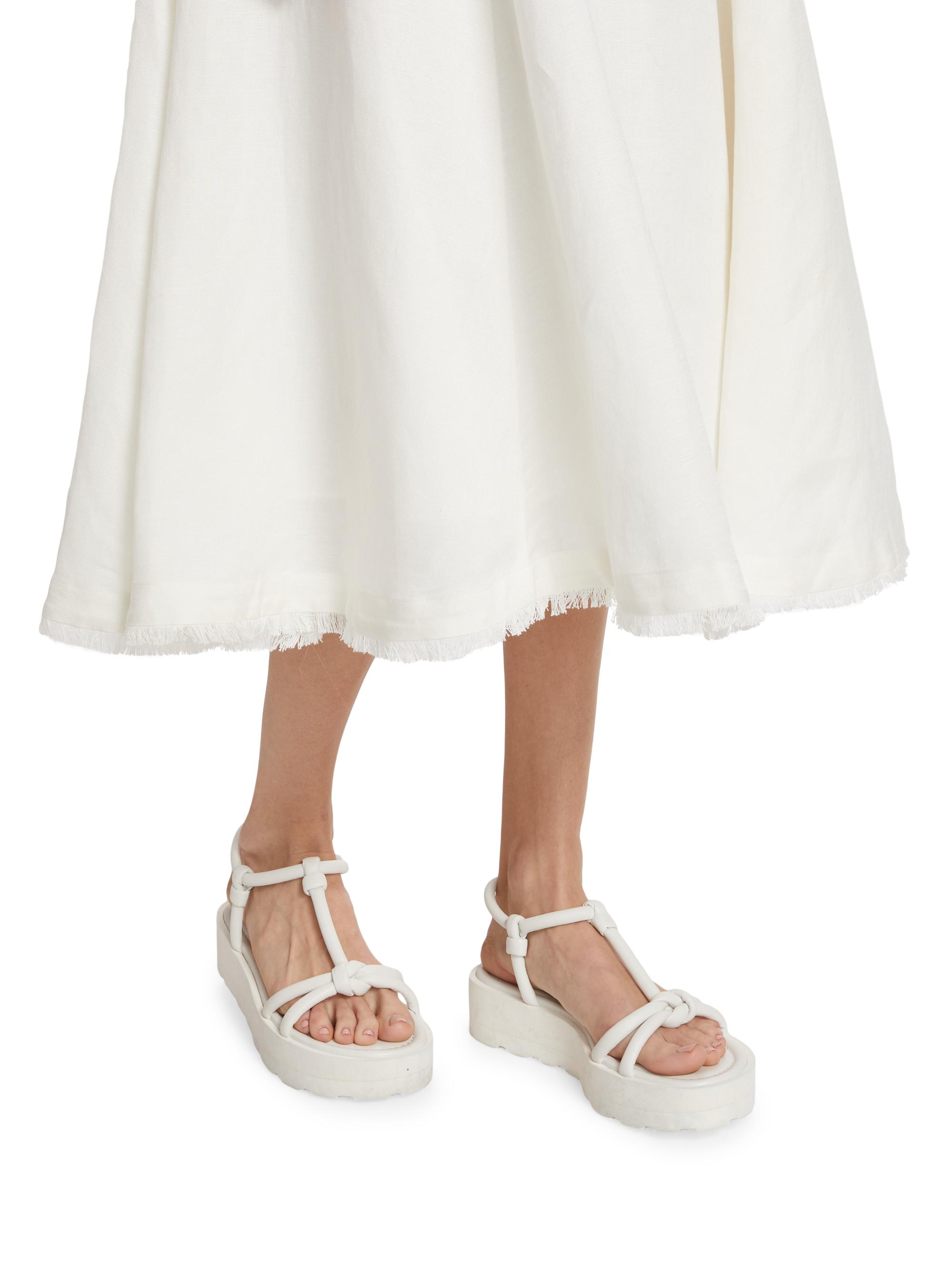 knee length dresses for ladies Analise Linen Bustier Midi Dress – SIMKHAI main image 0