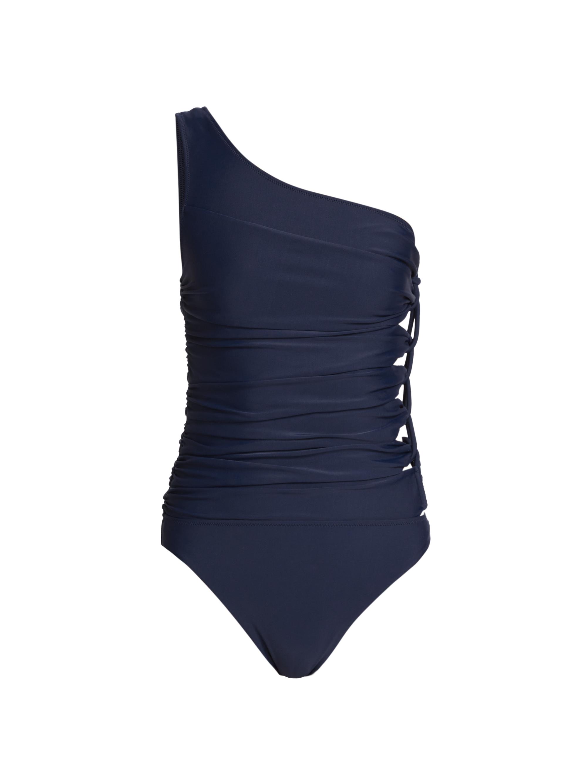 SIMKHAI Women's Huntley Corded One-Shoulder One-Piece Swimsuit - Midnight