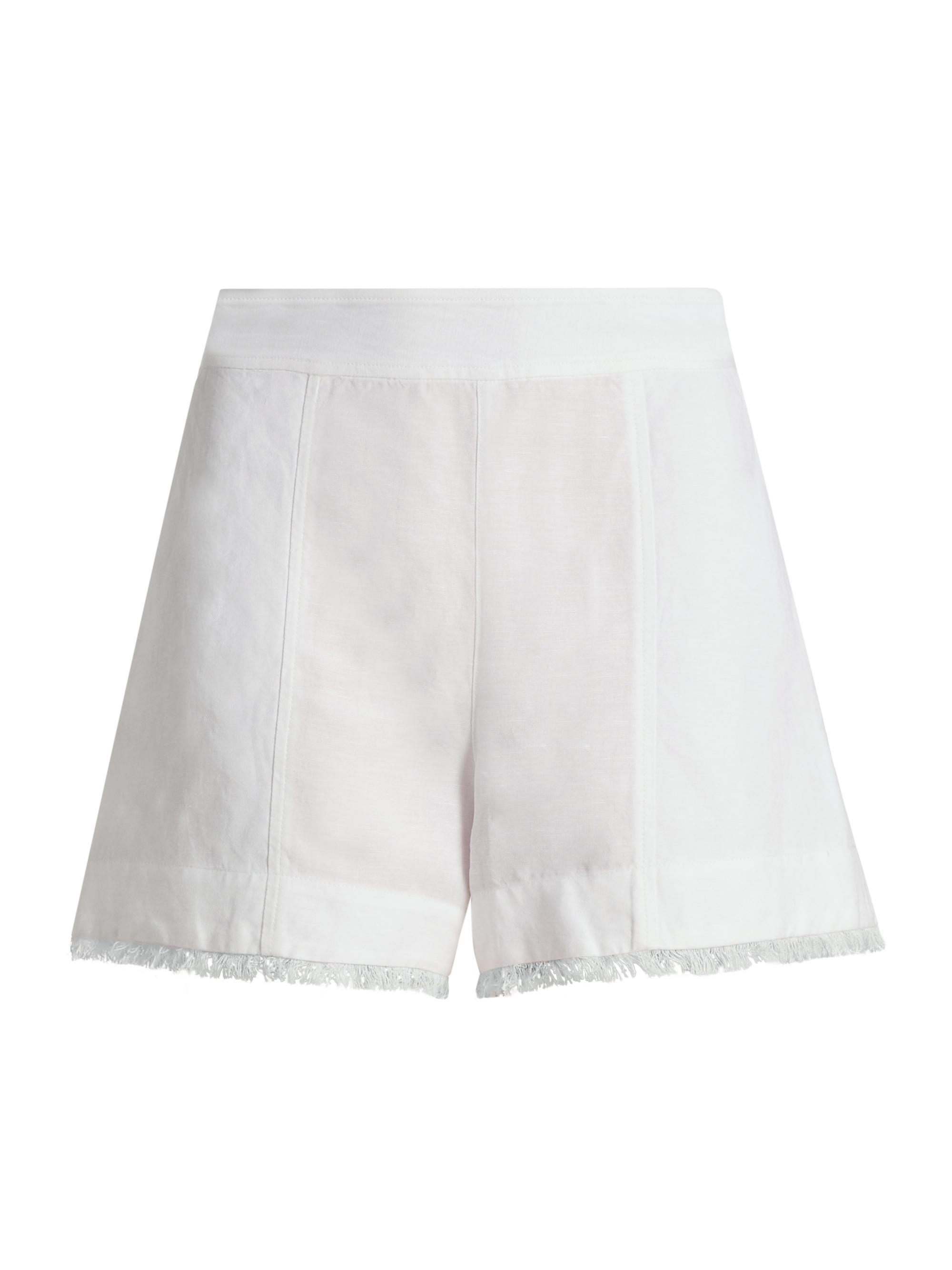 SIMKHAI Women's Dax Linen-Blend Shorts - White