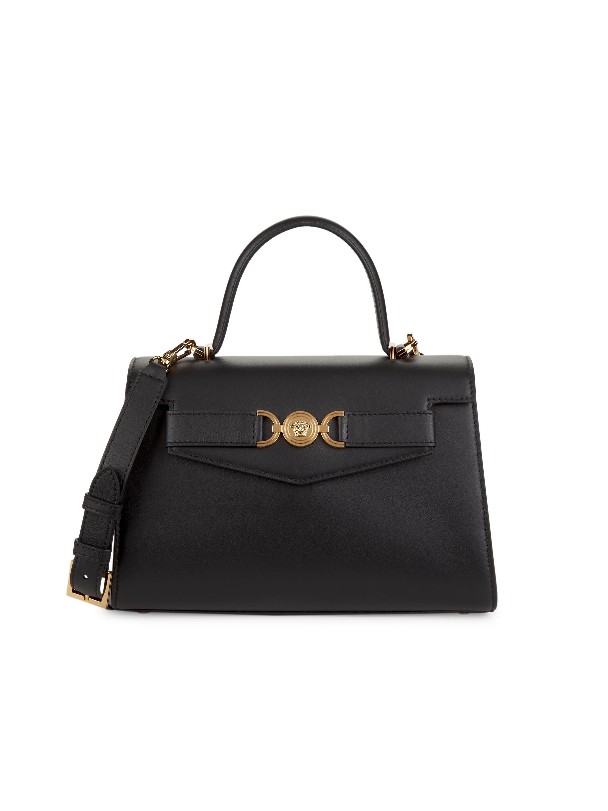 Versace Mini La Medusa Leather Top Handle Bag | Saks Fifth