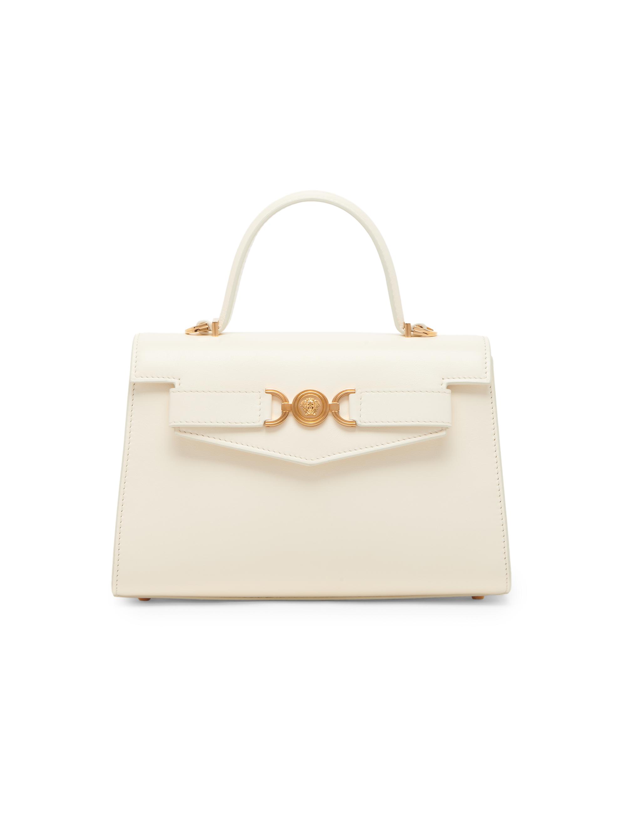Versace Women's Medusa 95  Top Handle Calf Leather - Ecru  Gold