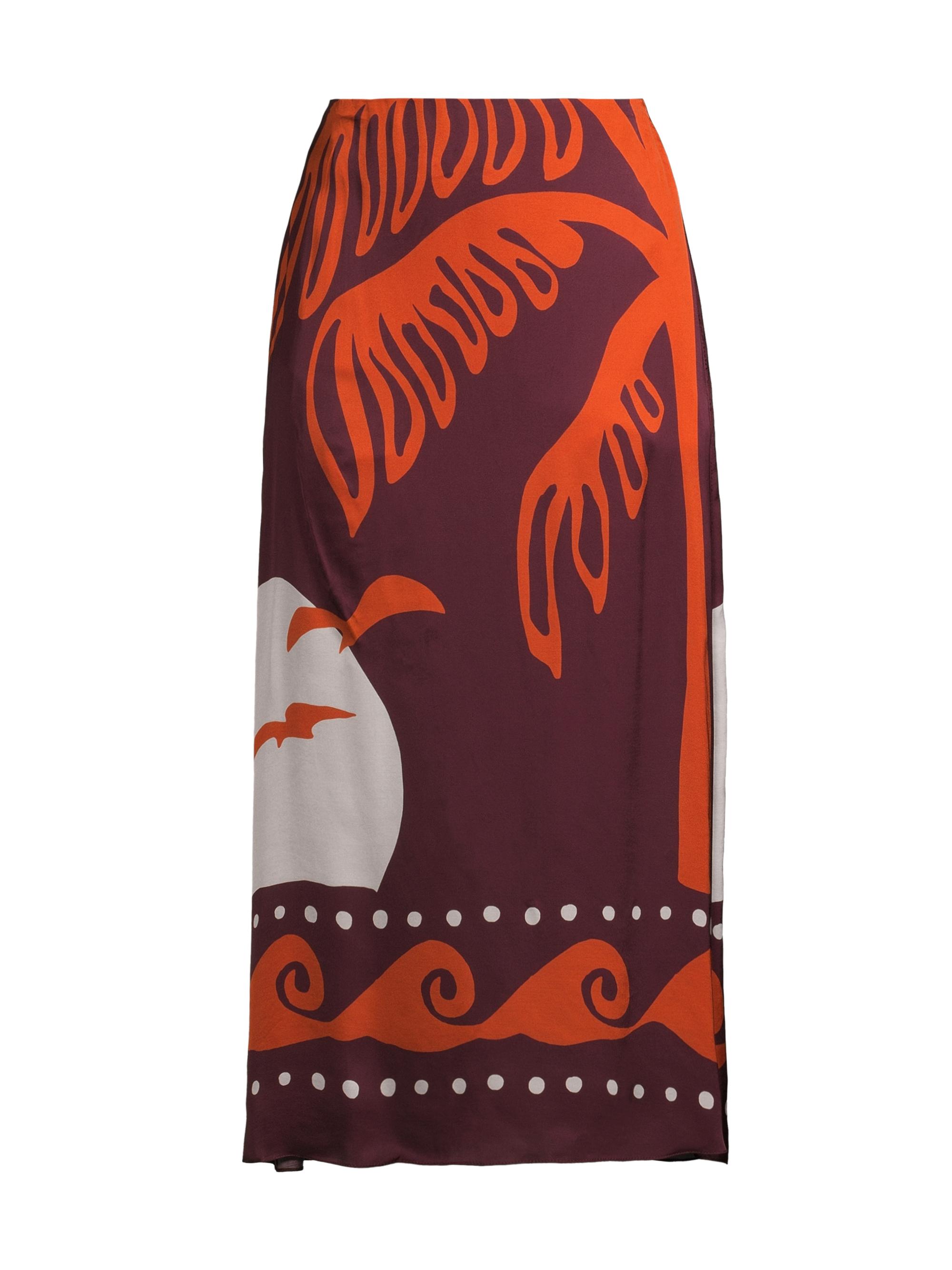 Cala de la Cruz Women's Paradiso Fabiana Linen Midi-Skirt - Vista Wine