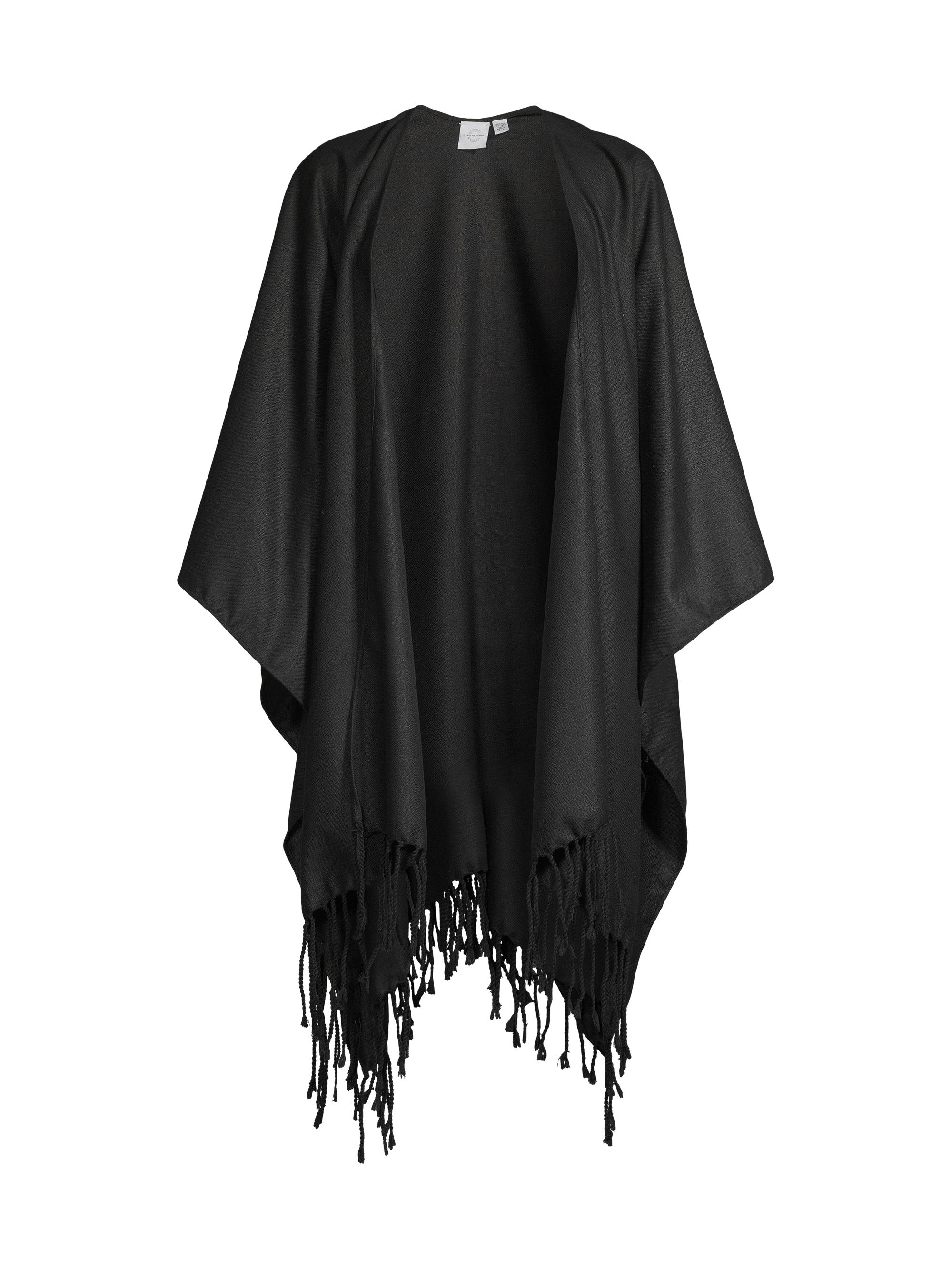 Carolyn Rowan Collection Women's Silk Linen Fringed Cape -