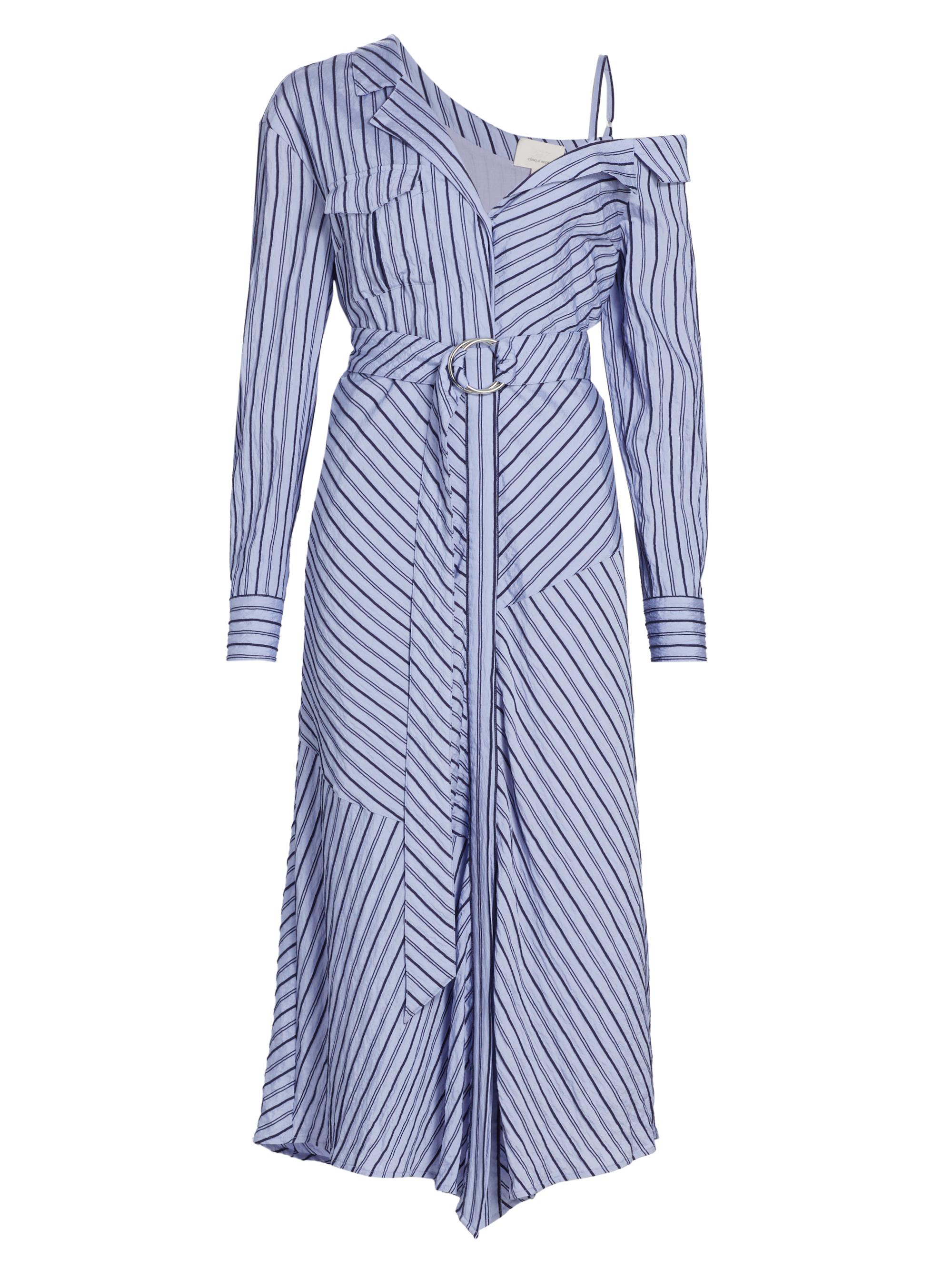 CINQ A SEPT Women's Marcella Belted Stripe Shirtdress - Navy Raincloud