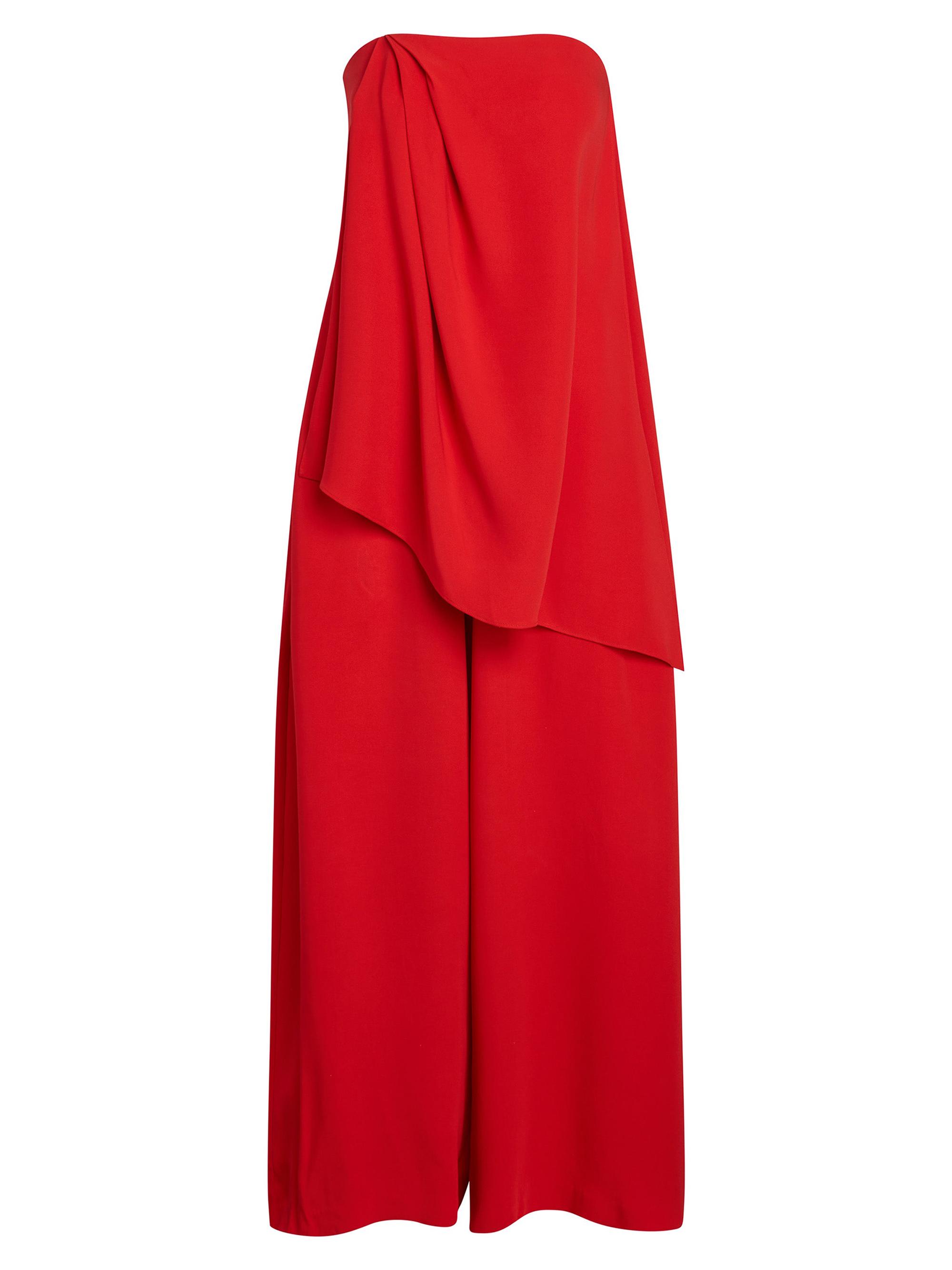 Careste Women's Eden Silk Cape Jumpsuit - Goji Berry
