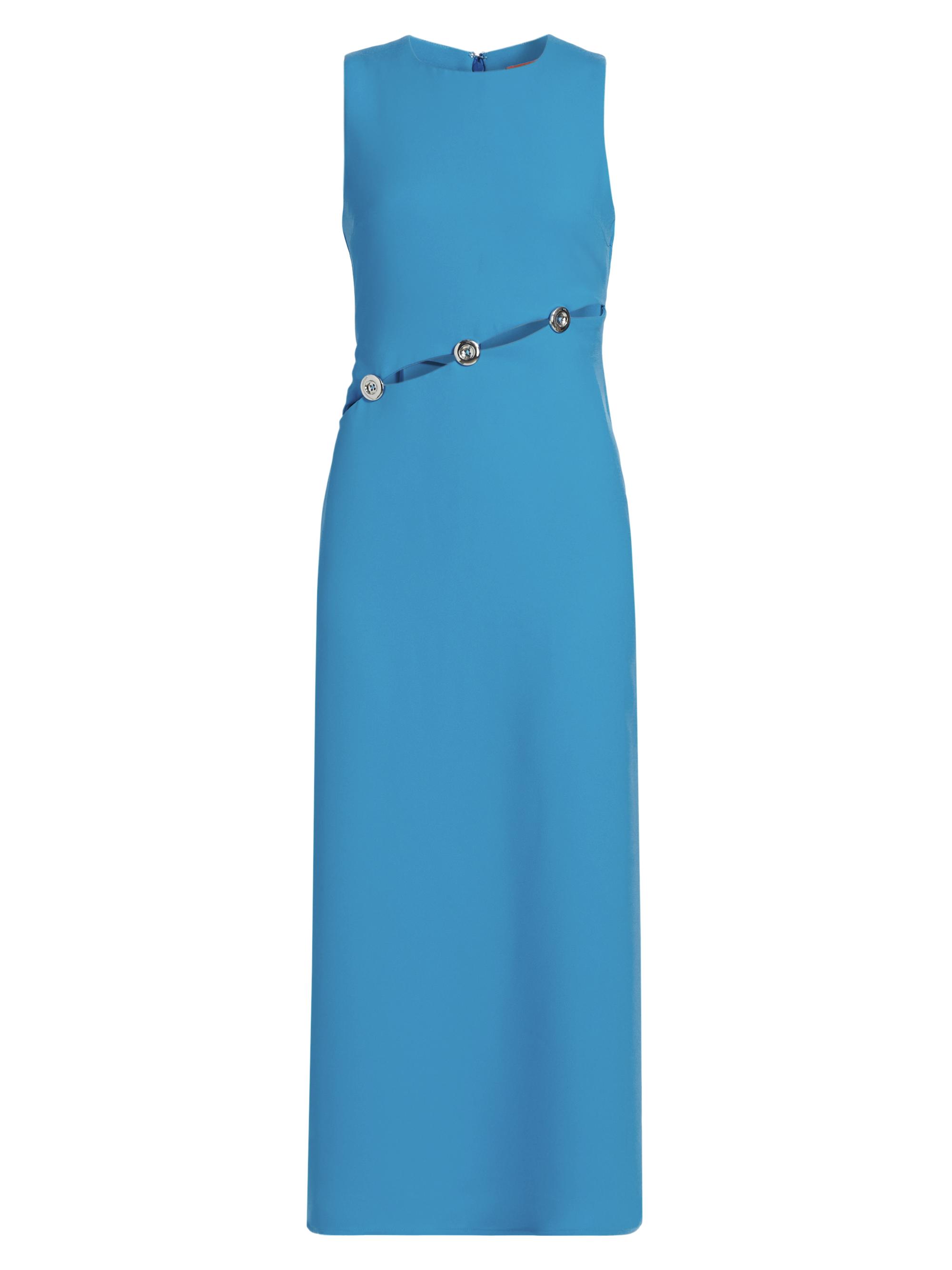 Simon Miller Women's Simm Asymmetric Buttoned Midi Dress - Blue Lagoon