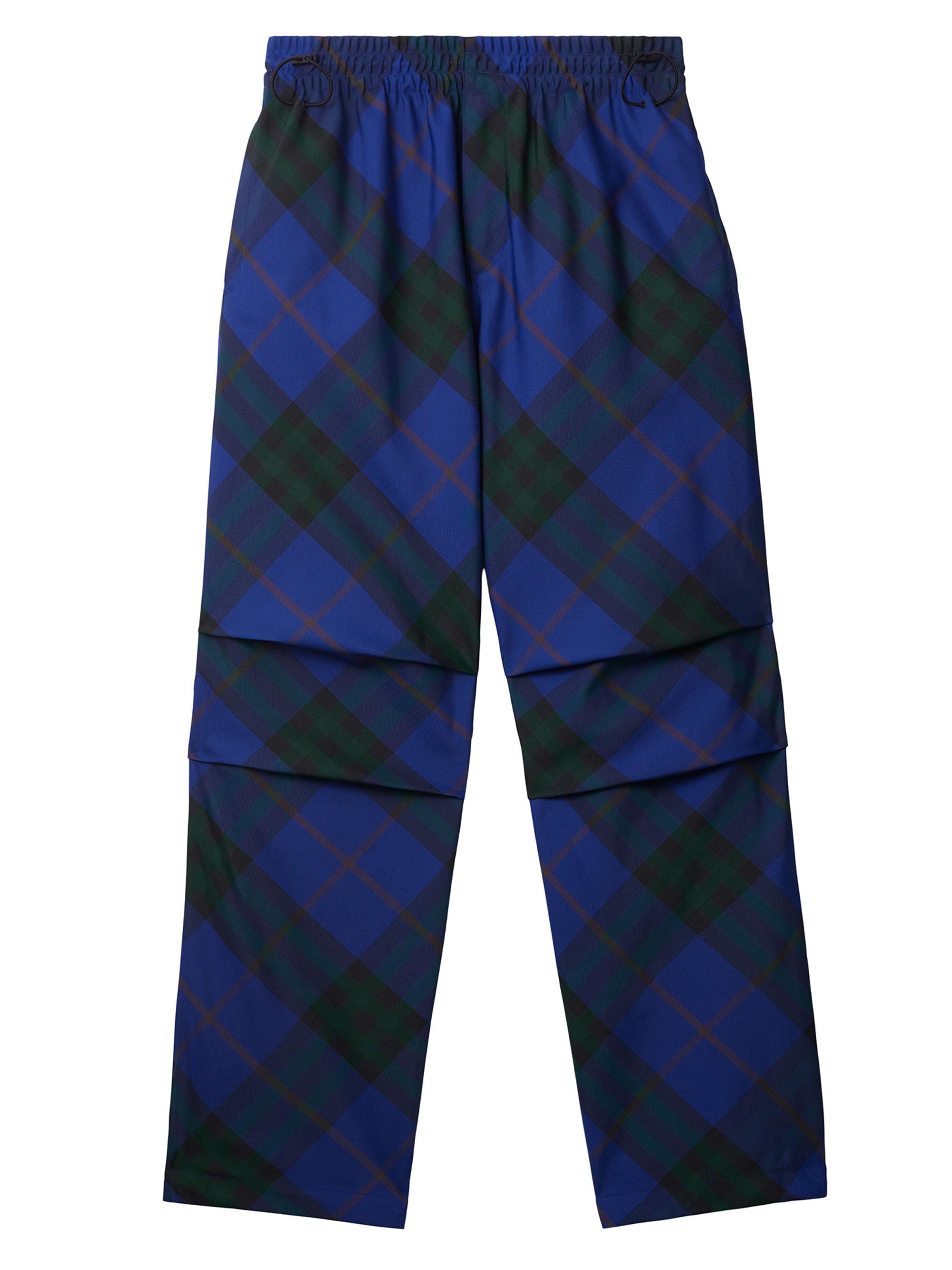 Burberry Men's Check Layered Pants - Blue Knight