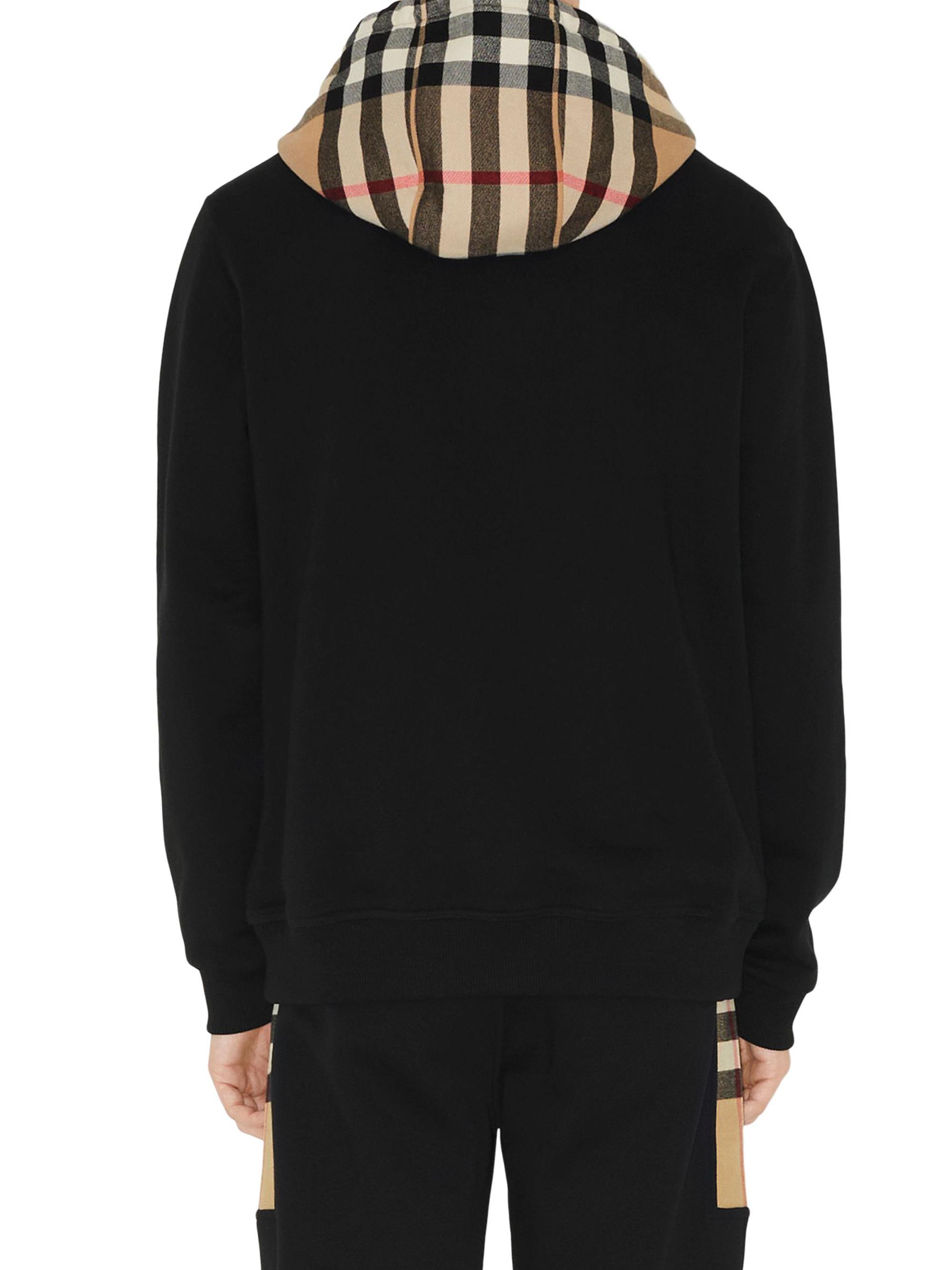 Burberry Samuel Cotton Check-Trimmed Hoodie | Saks Fifth Avenue