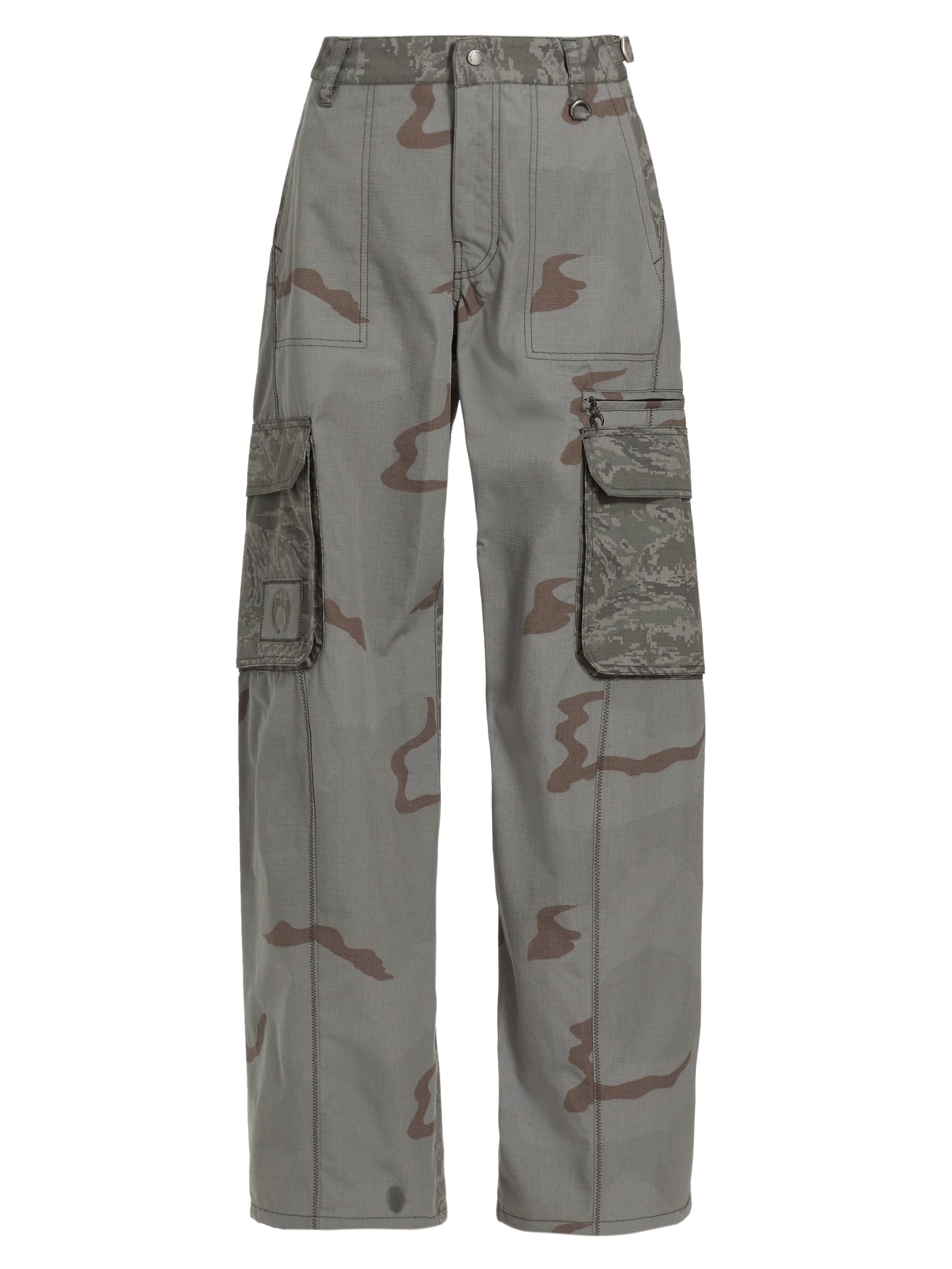 Marine Serre Women's Bi-Camouflage Print Wide-Leg Cargo Pants - Dark Grey