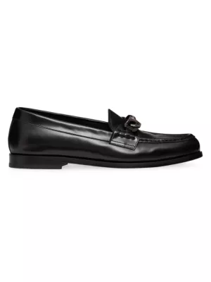 10mm Vlogo Chain Leather Loafers