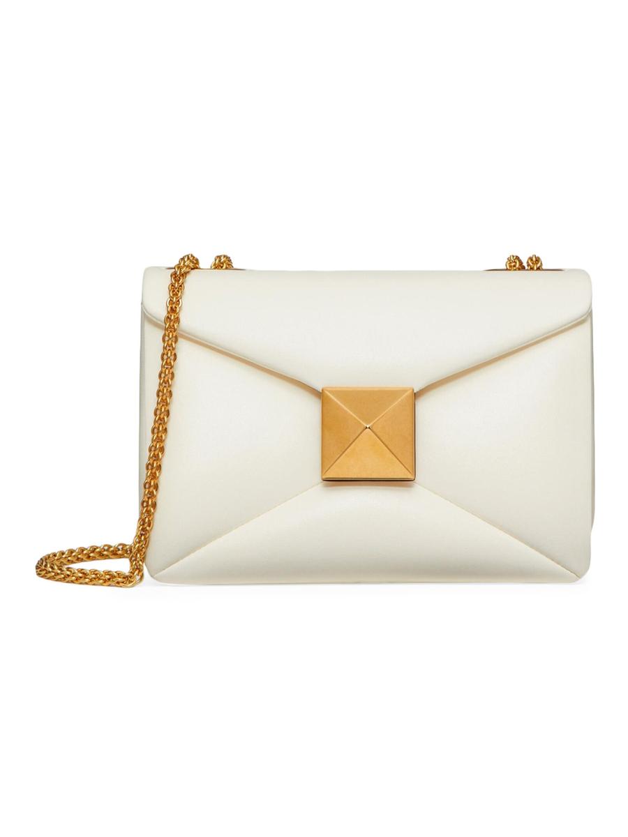 【VALENTINO】ONE STUD MINI HANDBAG One Stud Micro leather crossbody bag in gold - Valentino