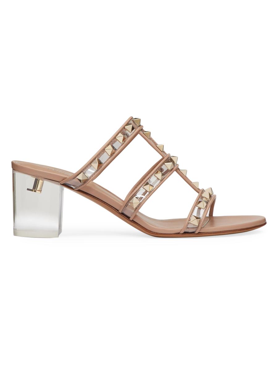 Valentino Garavani Rockstud Slider Sandals In Polymer