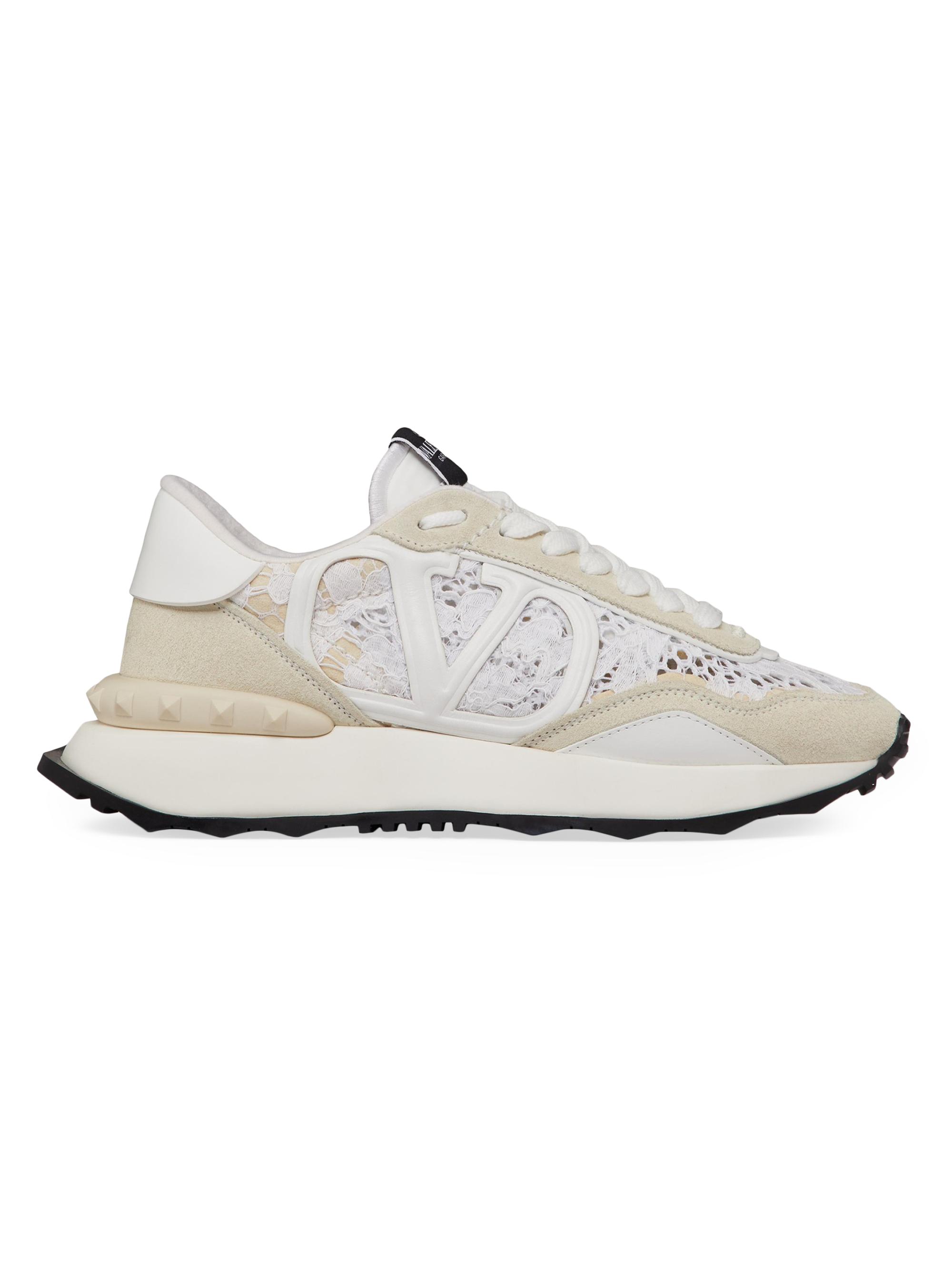 Valentino Garavani Lace And Mesh Lacerunner Sneakers | Saks Fifth