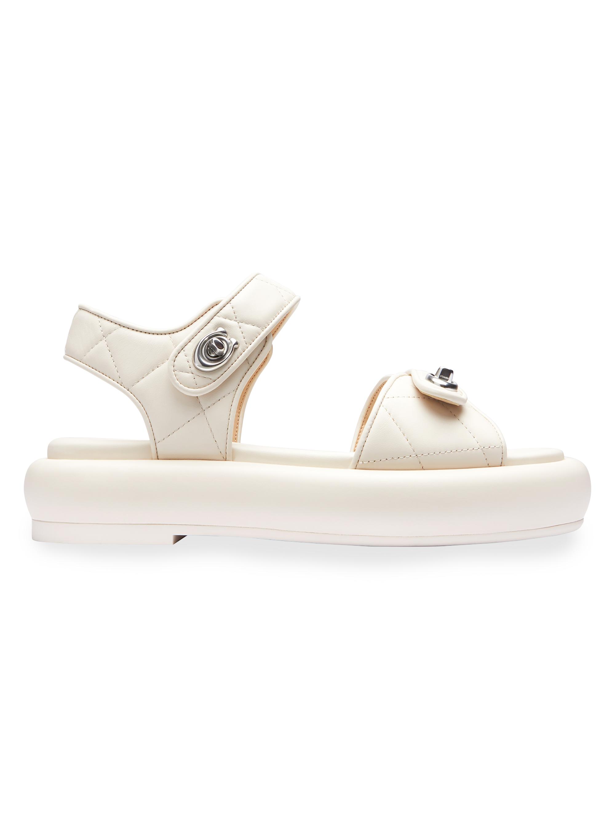 COACH Women's Peyton Leather Sandals - Chalk