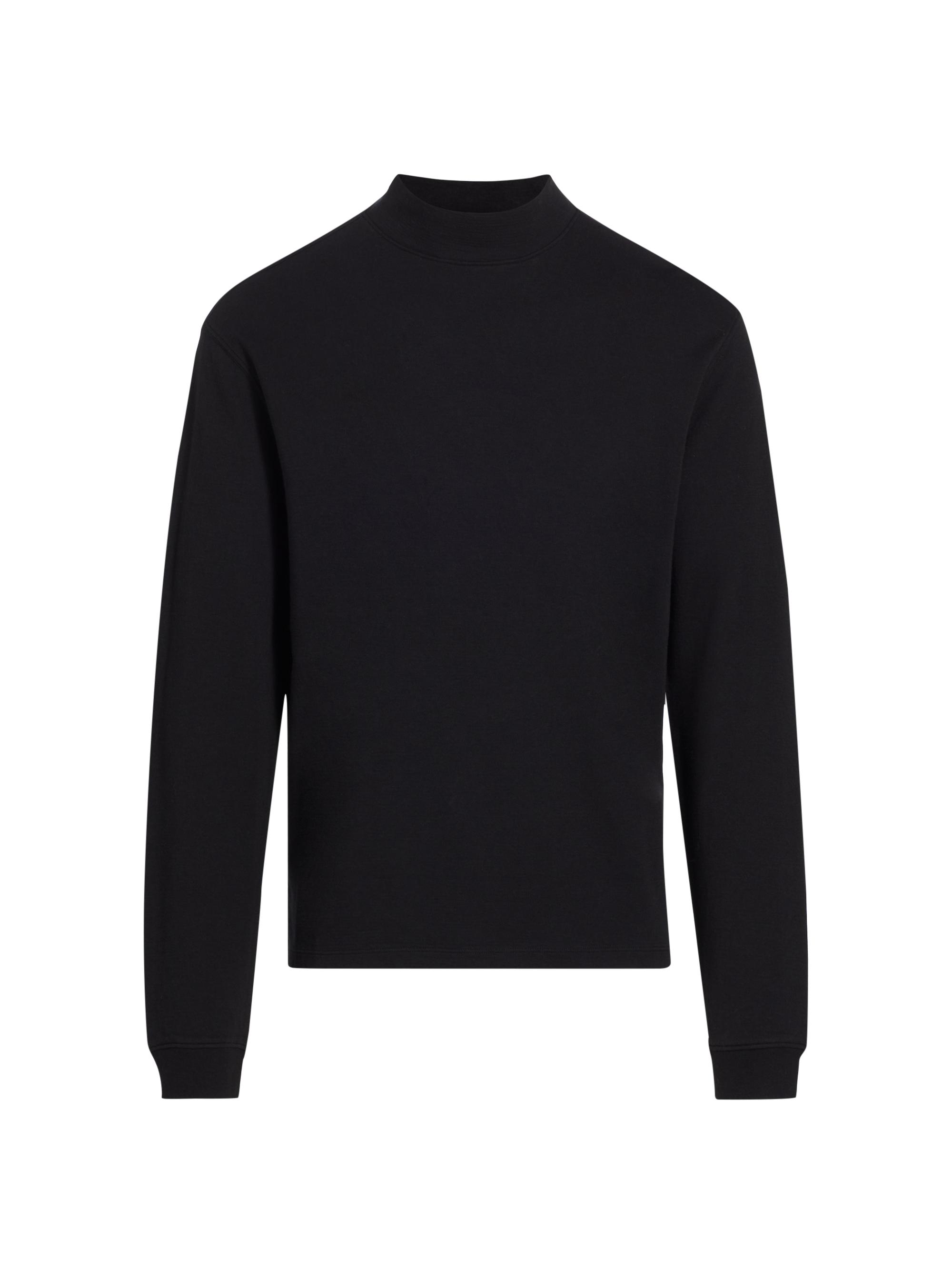 Frame Men's Mock Turtleneck Cotton Sweater - Black
