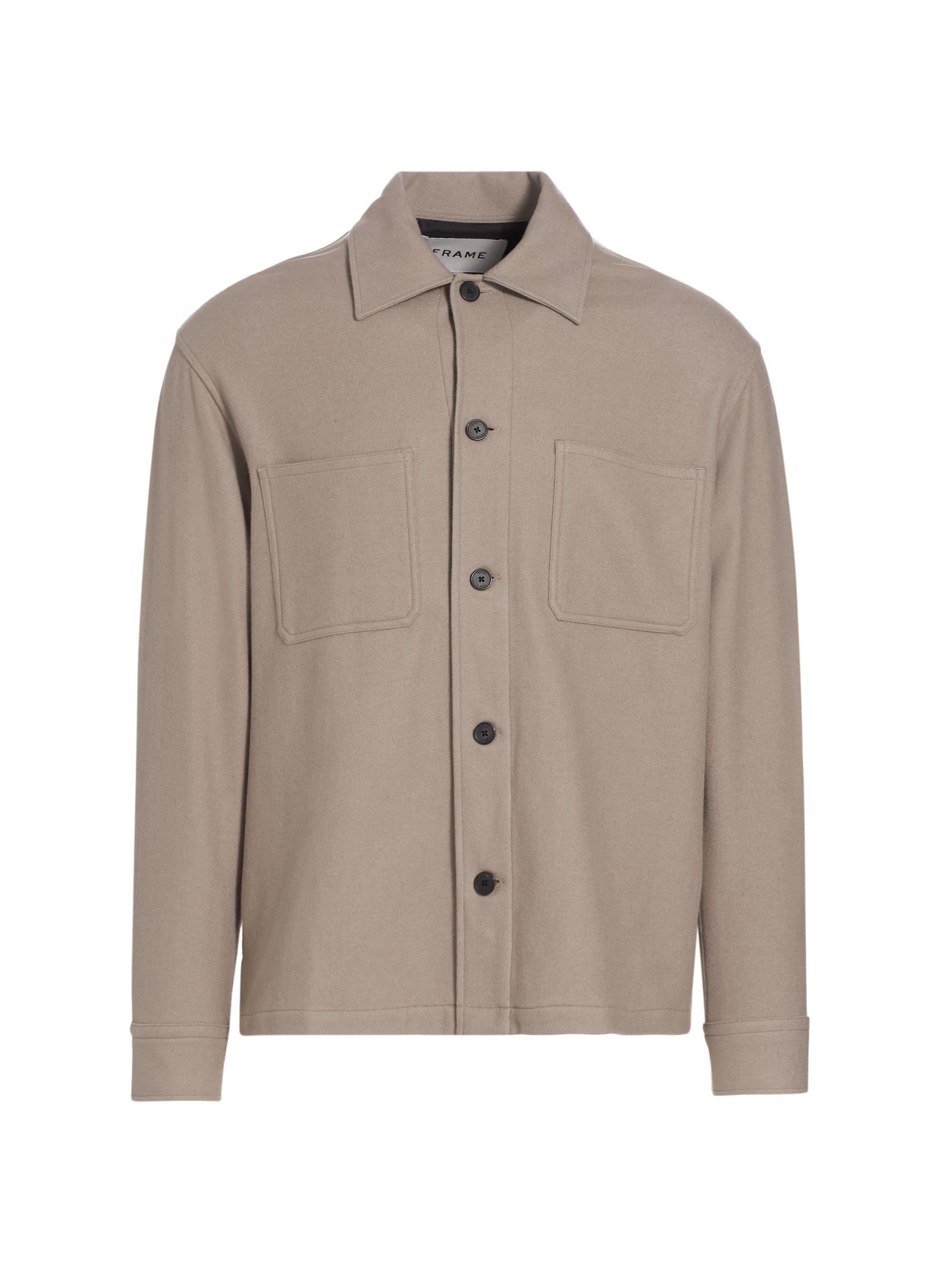 Frame Textured Wool Zip-Up Shirt Jacket | Saks Fifth Avenue