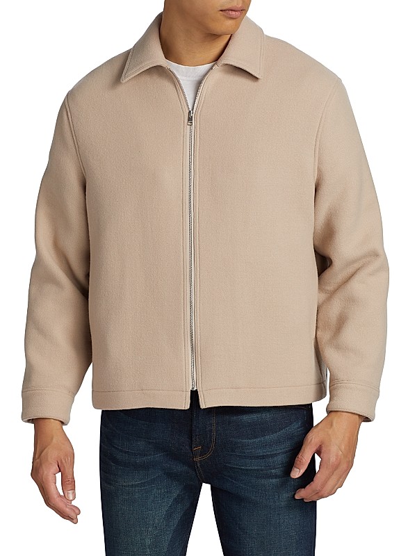 Shop Frame Textured Wool Zip-Up Shirt Jacket | Saks Fifth Avenue Shop Frame Textured Wool Zip-Up Shirt Jacket | Saks Fifth Avenue