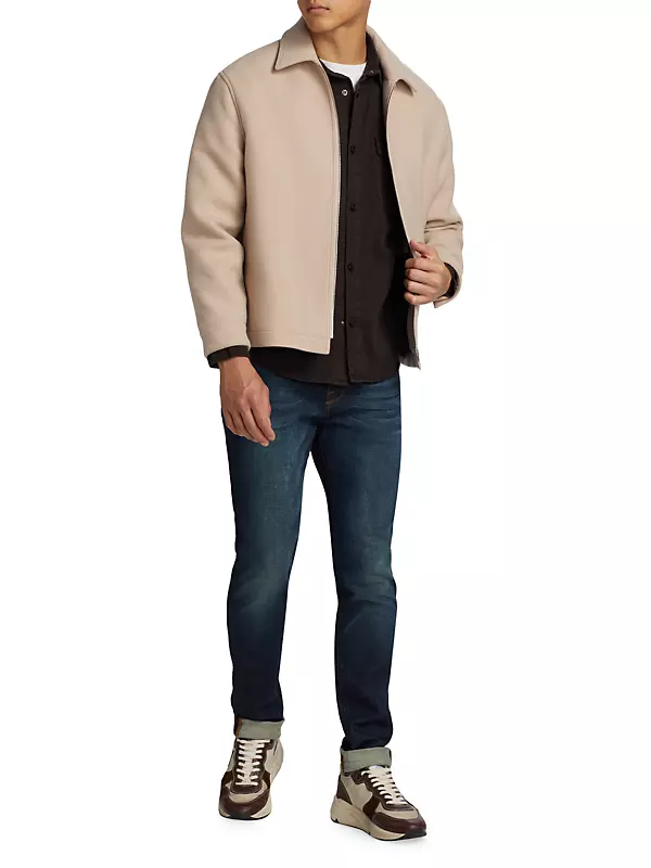 Shop Frame Textured Wool Zip-Up Shirt Jacket | Saks Fifth Avenue Shop Frame Textured Wool Zip-Up Shirt Jacket | Saks Fifth Avenue