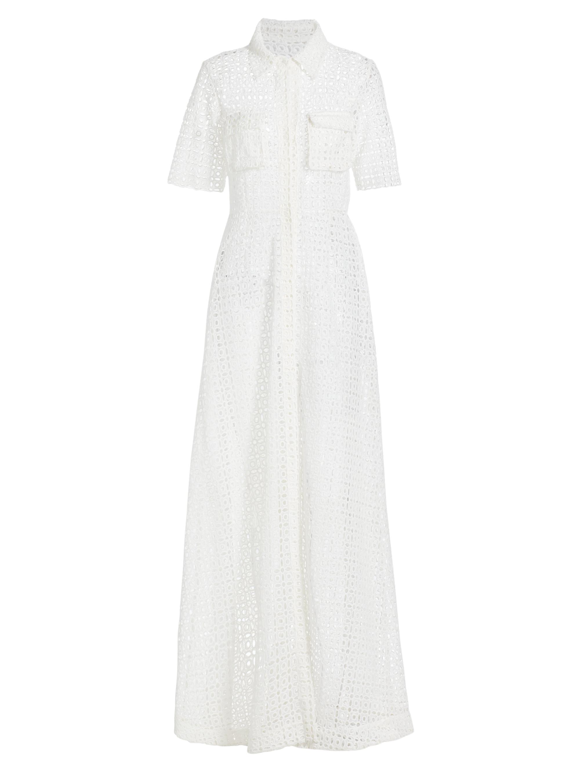 SWF Women's Sweet Disposition Pocket Shirt Maxi Dress - White